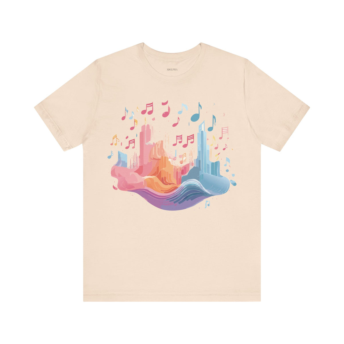 Music Graphic Unisex Cotton Bella+Canvas Tee with Art Design n186