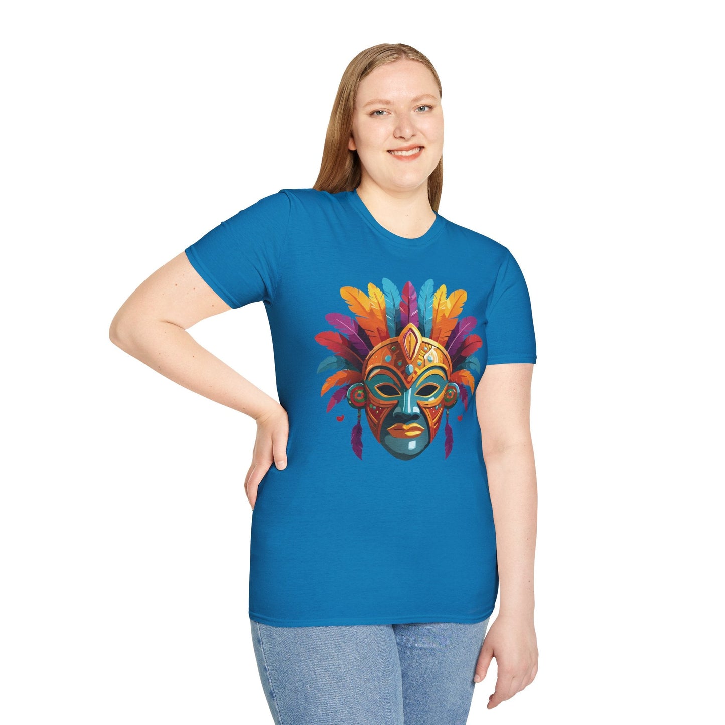 Mask Graphic Unisex Cotton Masquerade Design Artwork Tee 7