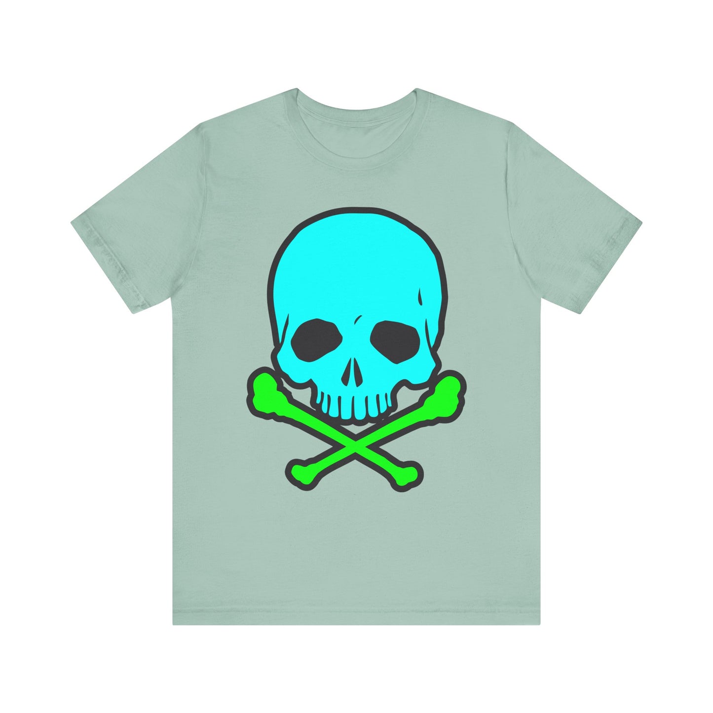 Blue Skull Graphic Design Tee, Skull Shirt, Vintage Tees, Art Design T-Shirt, Vintage Graphic Tee, Art Shirts with Skulls
