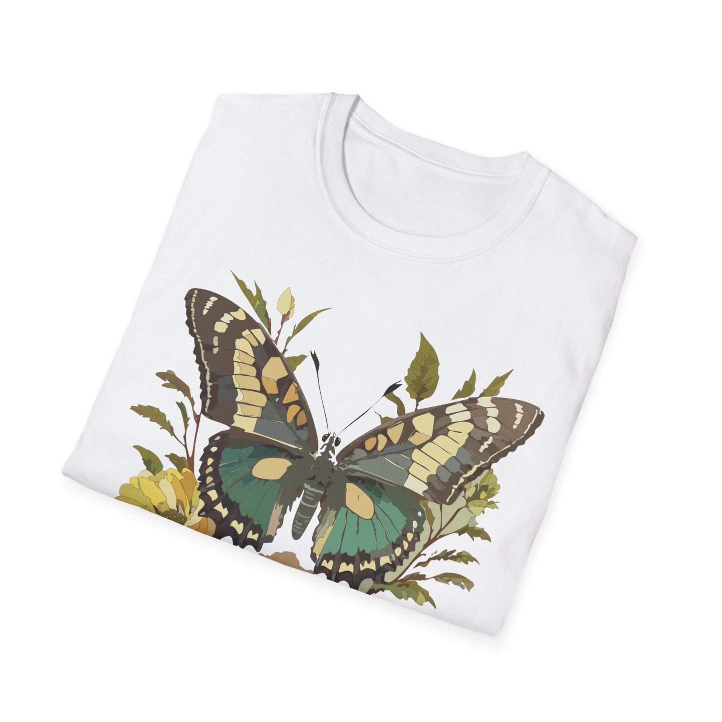 Butterfly Shirt Unisex Monarch Butterfly Tee Gildan Softstyle 64000 100 Percent Ring Spun Cotton
