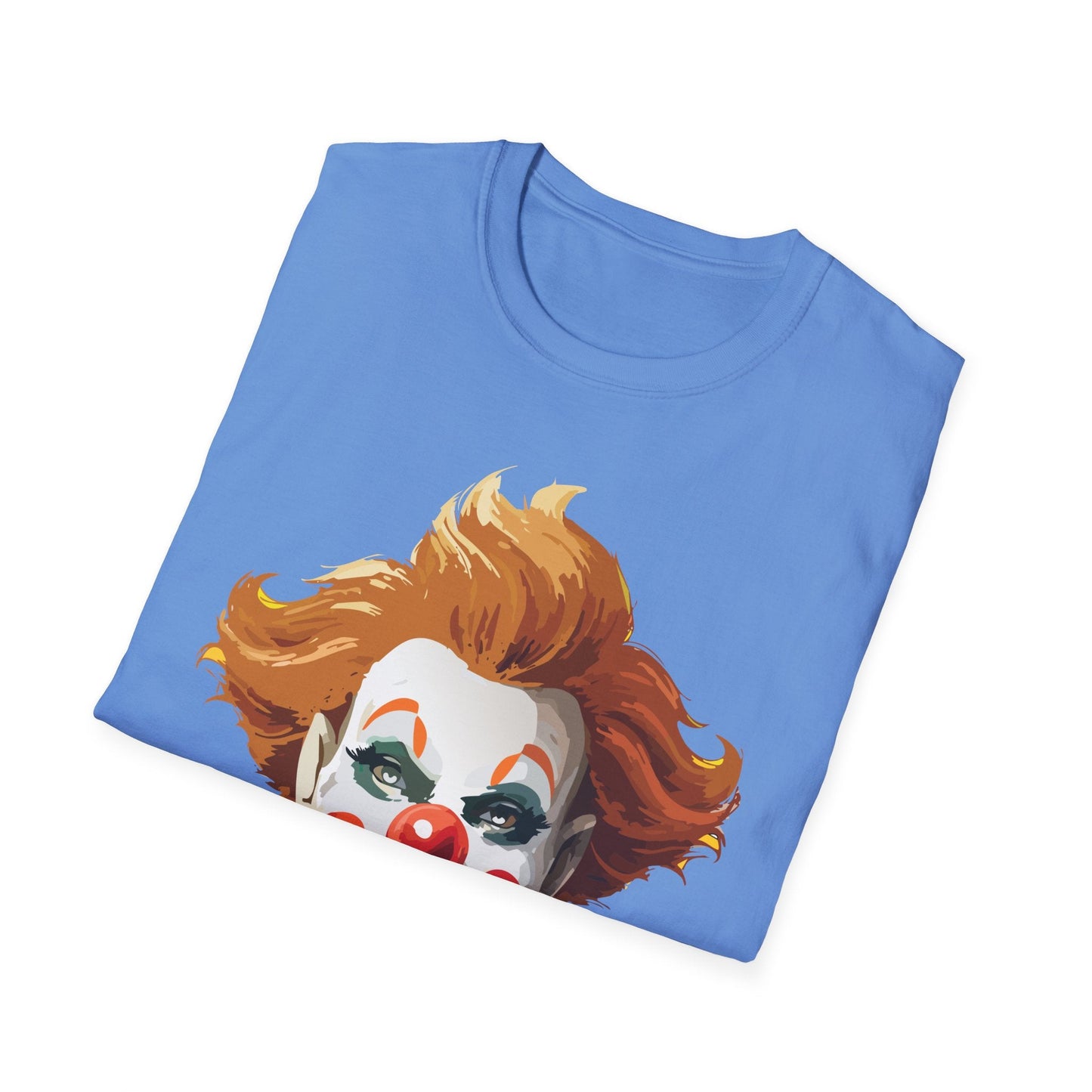 Clown Theme T Shirt Funny Man Circus Scary Man Unisex Gildan Softstyle Graphic Tee Everyday Wear