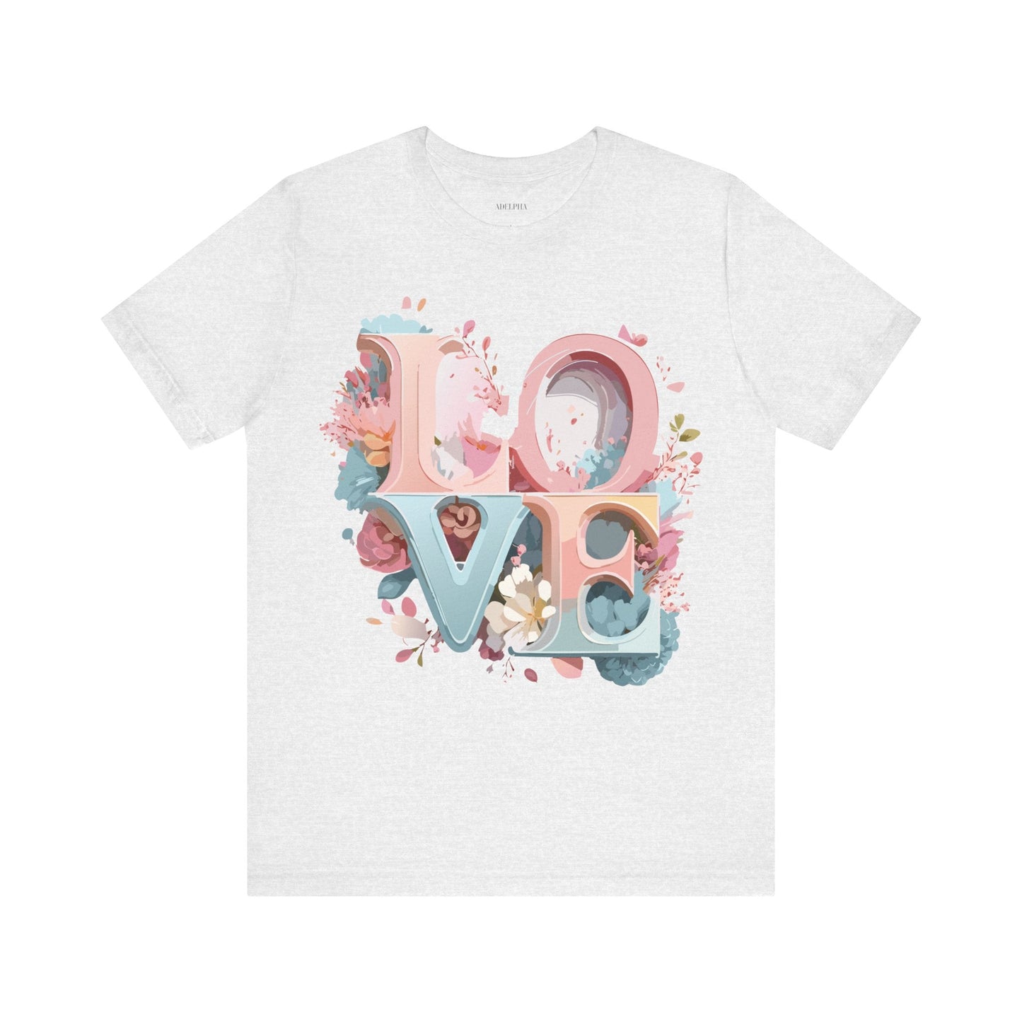 Valentine Day Graphic Unisex 100 Cotton Vintage Artwork with Love and Flower Design Tee 47