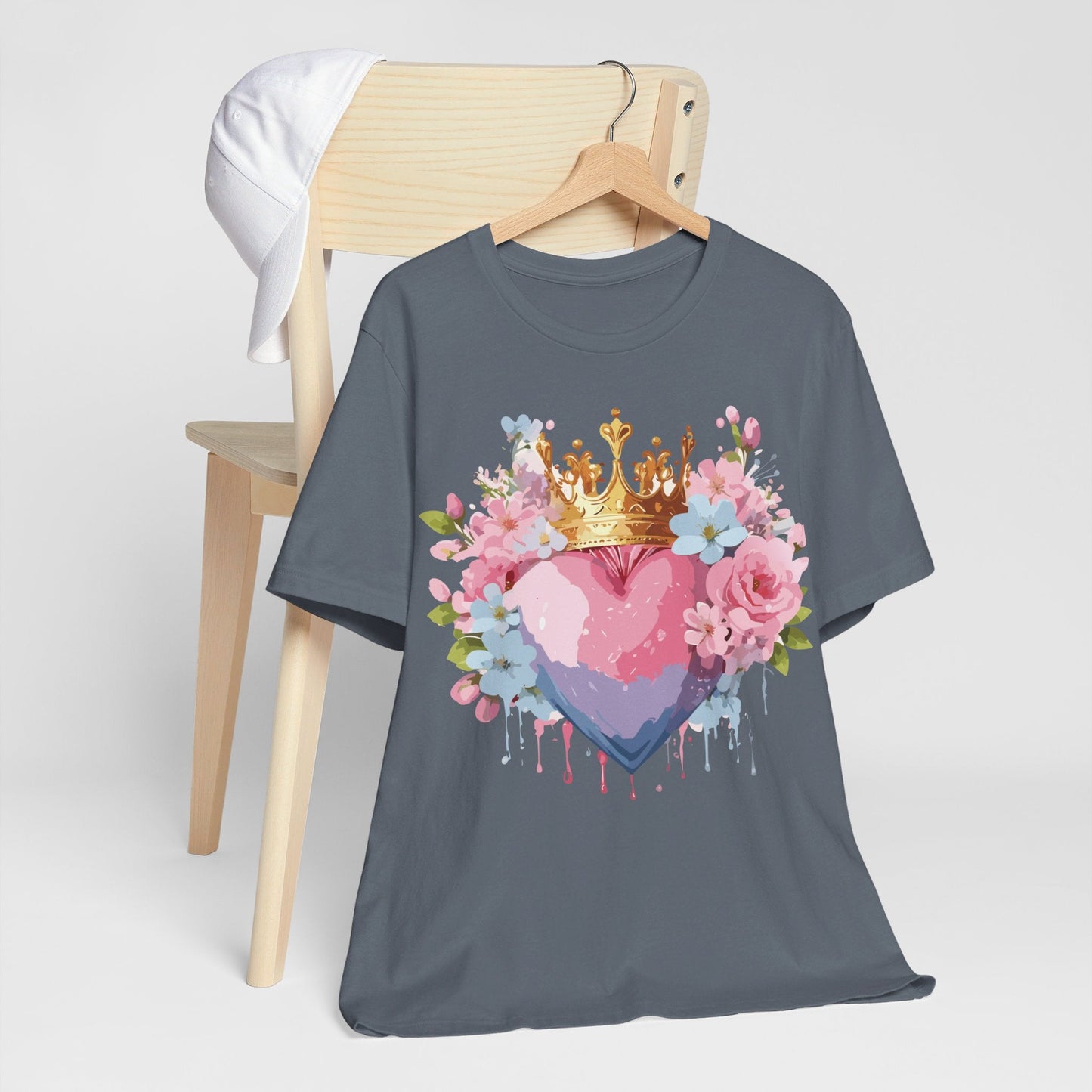 Valentine Day Graphic Unisex 100 Cotton Vintage Artwork with Love and Flower Design Tee 18