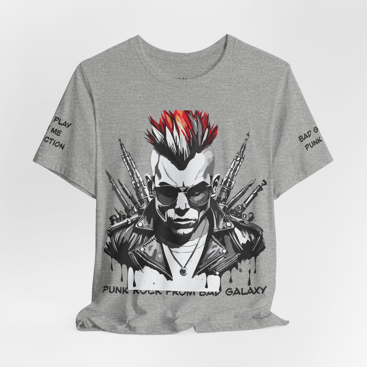 Punk Rock Graphic Unisex Cotton Bella+Canvas Tee with Art Design b37