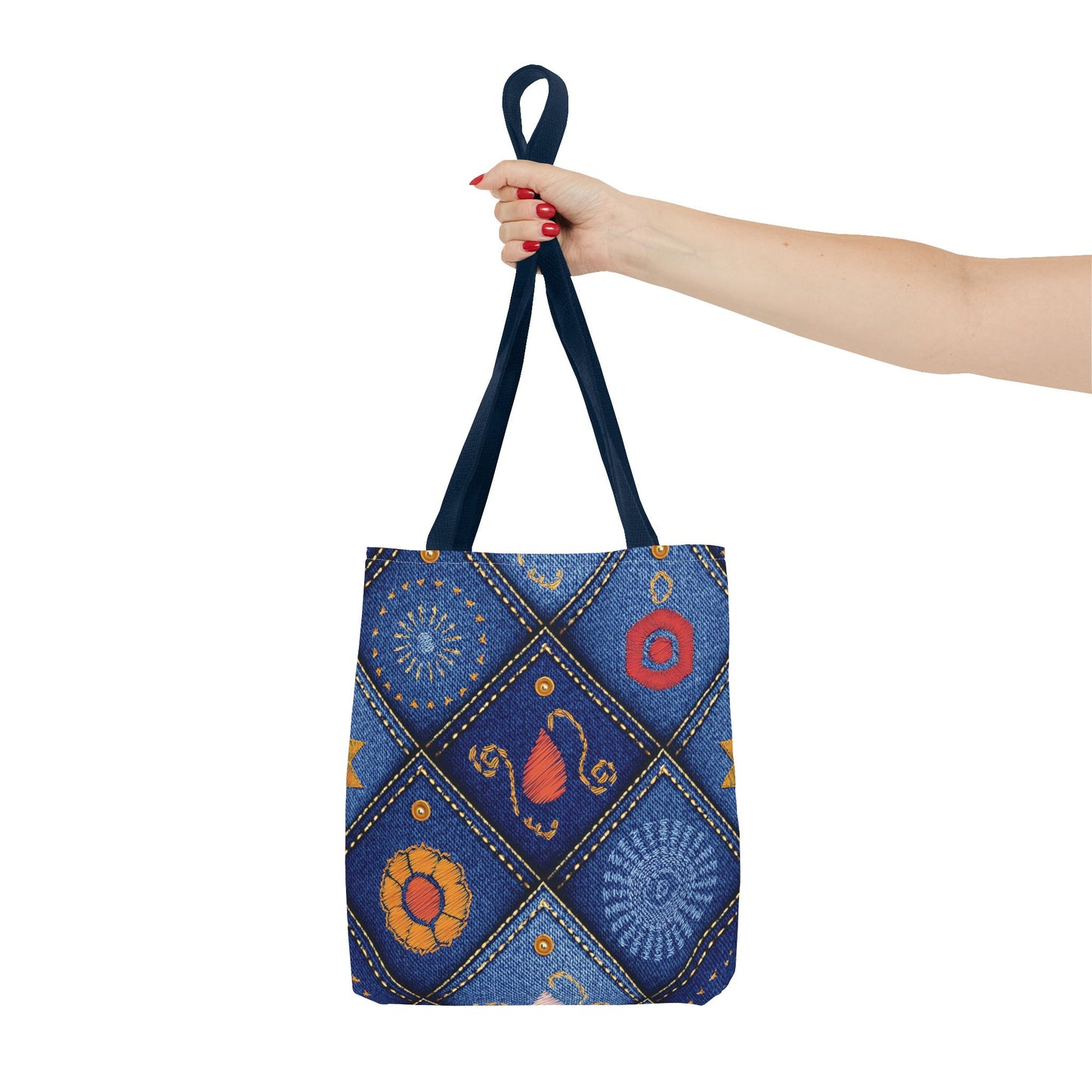Diwali Graphic Denim Fabric Imitation Print Unisex Canvas Bag Poly Spun 3 Sizes Tote Bag 205-4