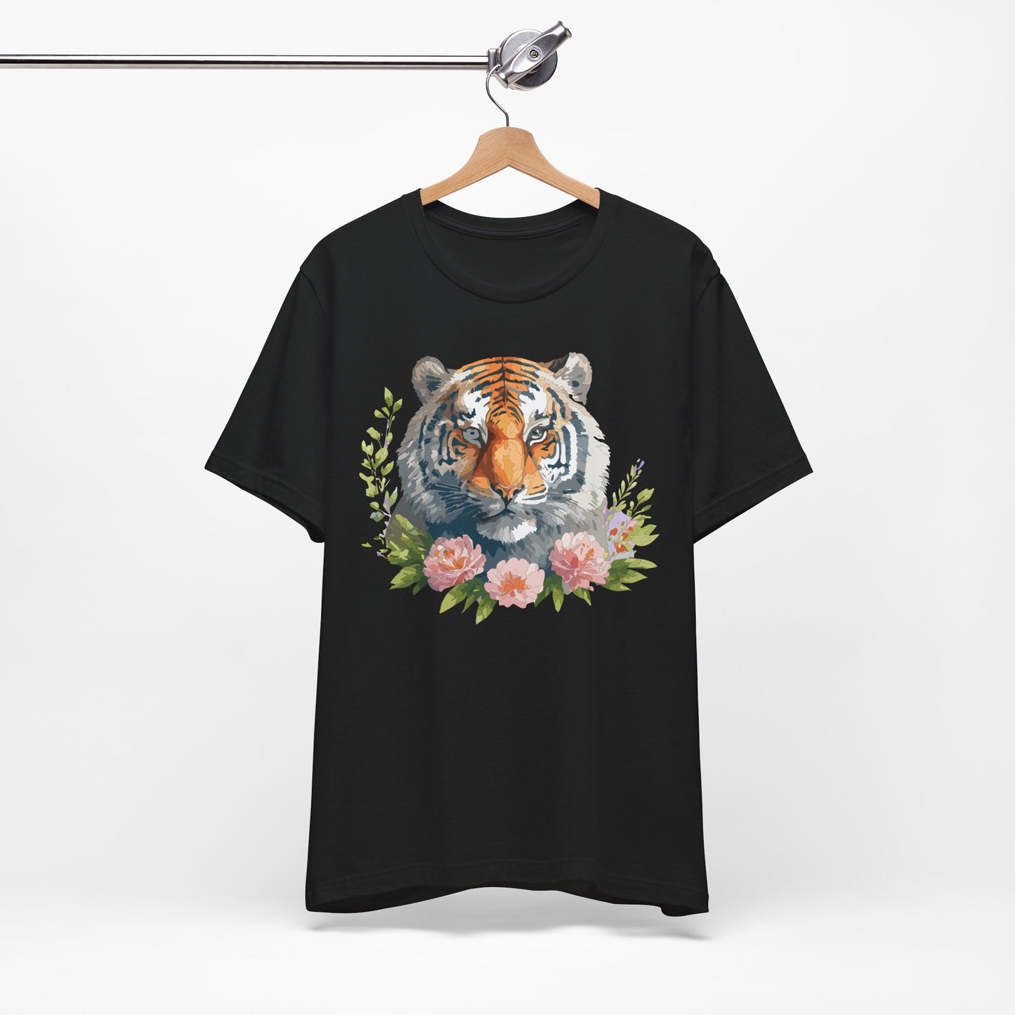 Floral Tiger Shirt, Animal Shirt, Tiger Tee, Unisex Tee, Floral T-shirt, T-Shirt with Animal