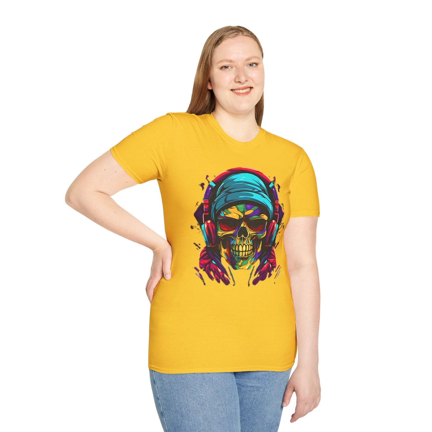 Skull T Shirt Unisex Skeleton Design Gildan Softstyle Cotton Tee for Men Women Durable