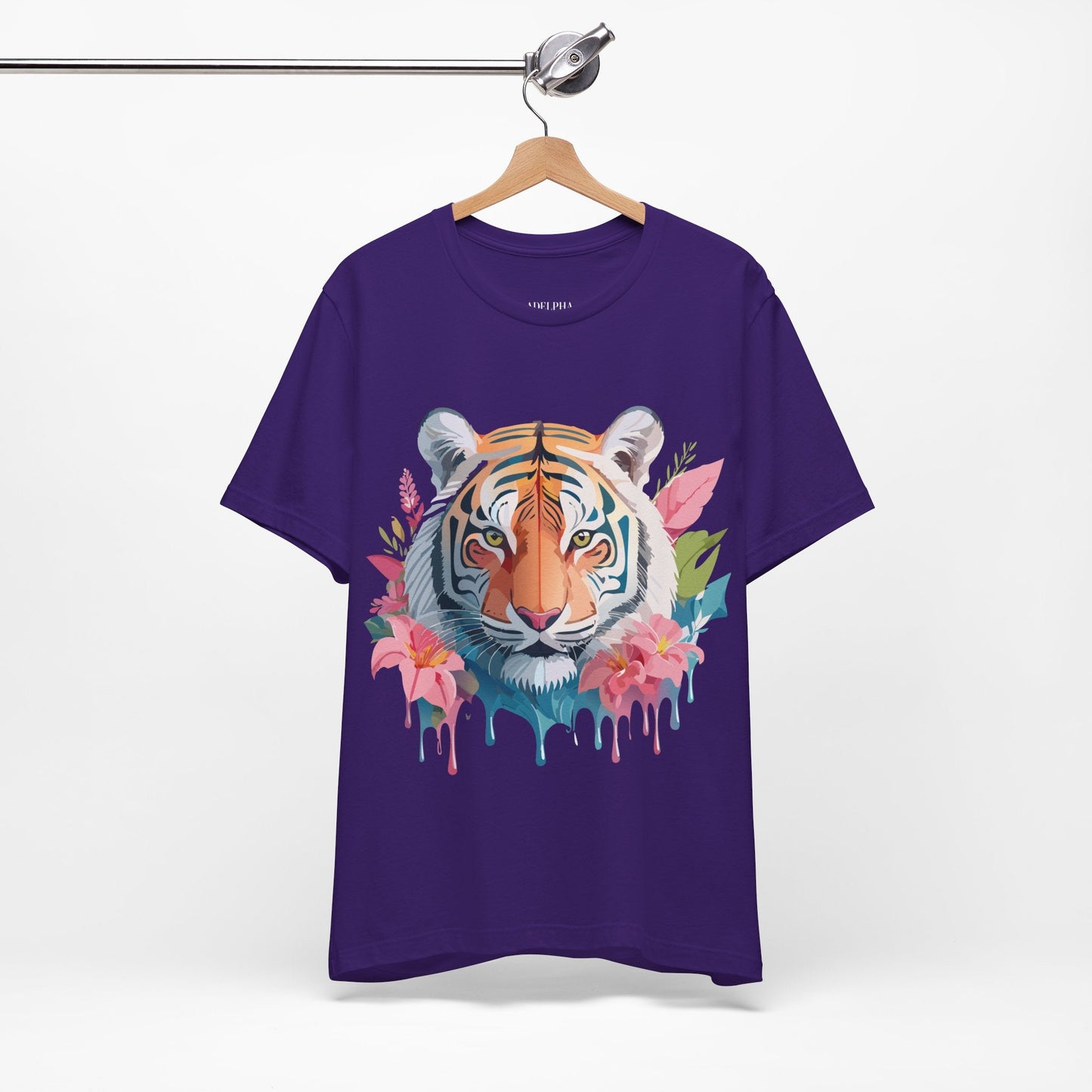 Tiger Graphic Unisex 100 Cotton Vintage Art with Animal Tee 13