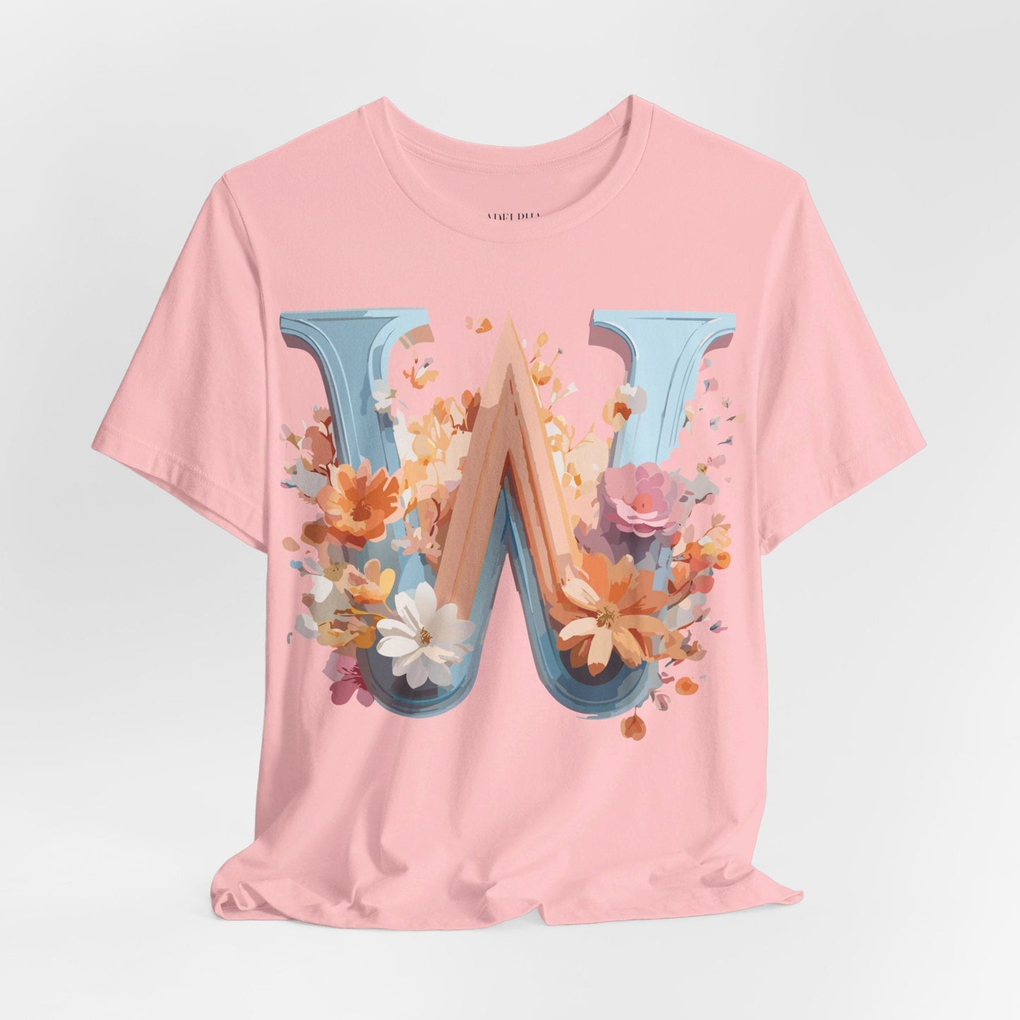 Letter W Shirt Unisex Graphic Tee Vintage Inspired Adelpha Art Design Short Sleeve