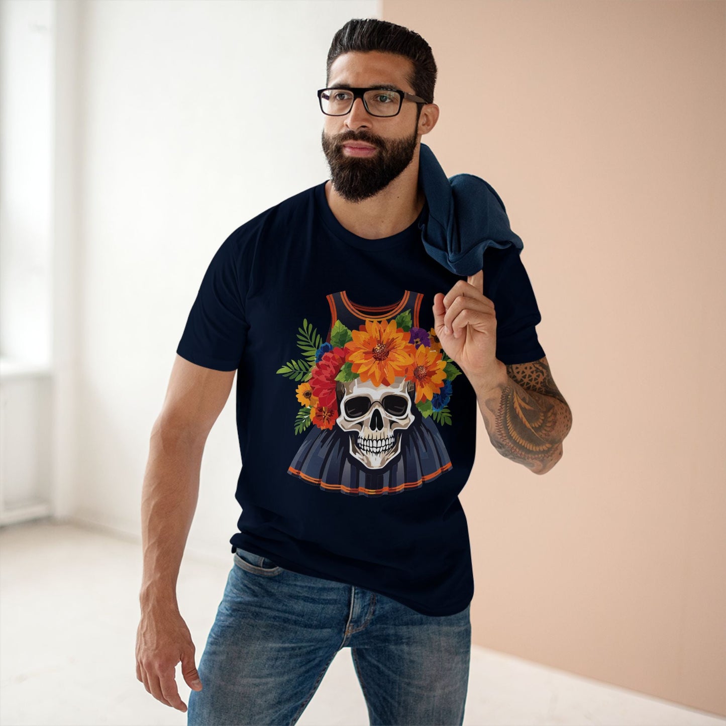 Skull Skeleton Shirt Unisex Premium Cotton Art Tee Original Design By Retro2Nova SS14