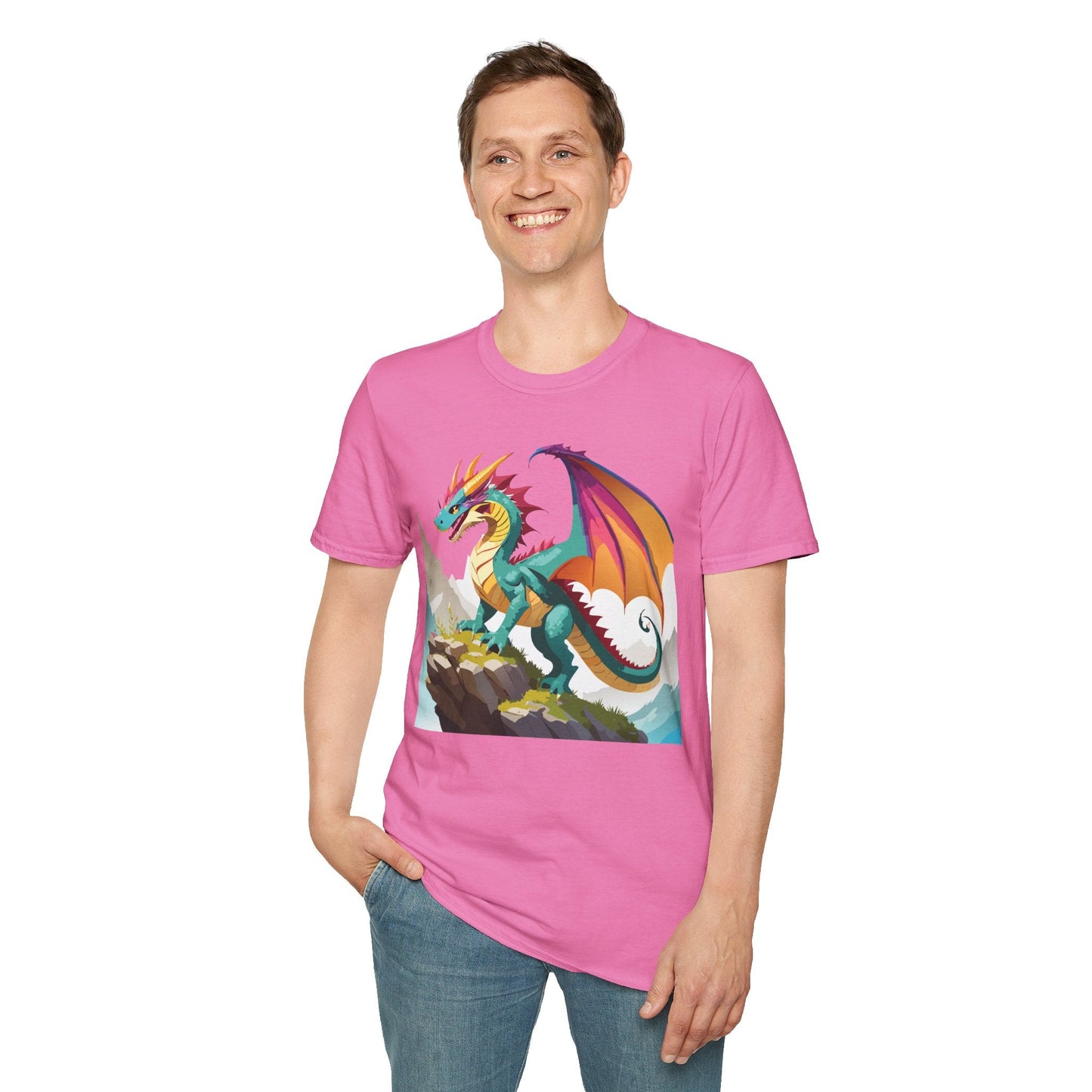 Dragon Graphic Unisex Cotton Softstyle Art Design Tee With Animals 5