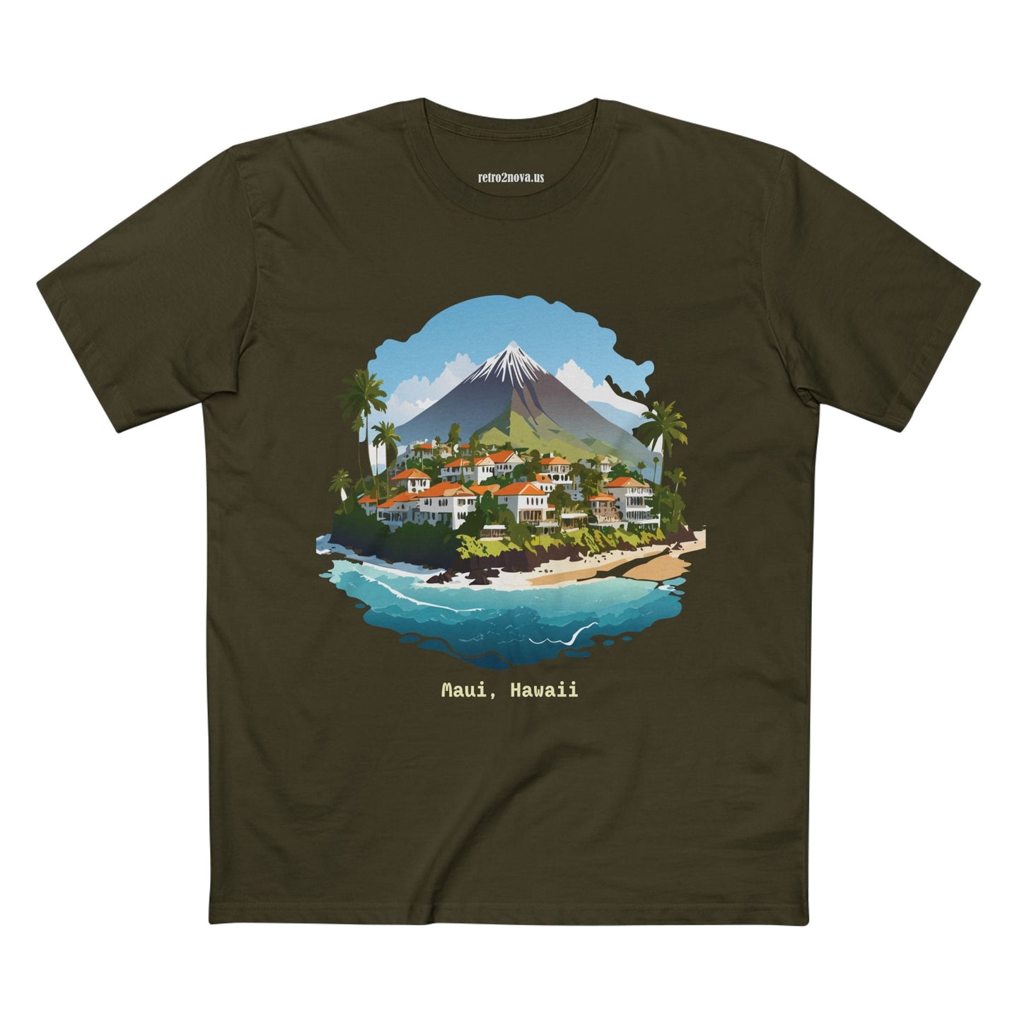 Retro2Nova Travel Shirt Unisex Premium Cotton Tee With Original Hawaii Art Design Art Collection