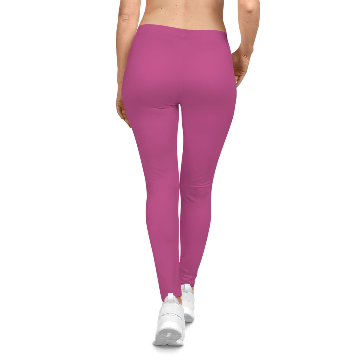 Fuchsia Plum Pink Color Women's Poly-Span Casual Leggings XS-2XL