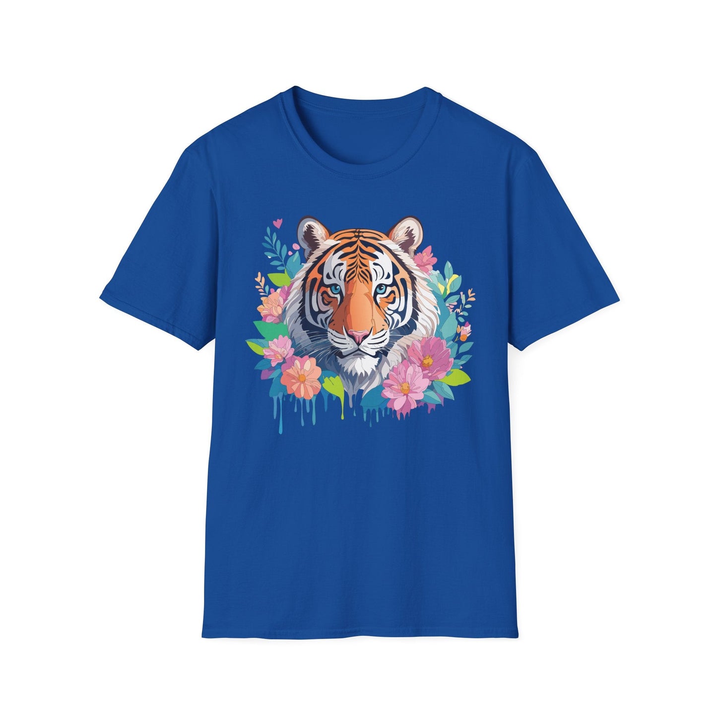 Tiger Themed Unisex Cotton Short Sleeve T Shirt Animal Print Tee