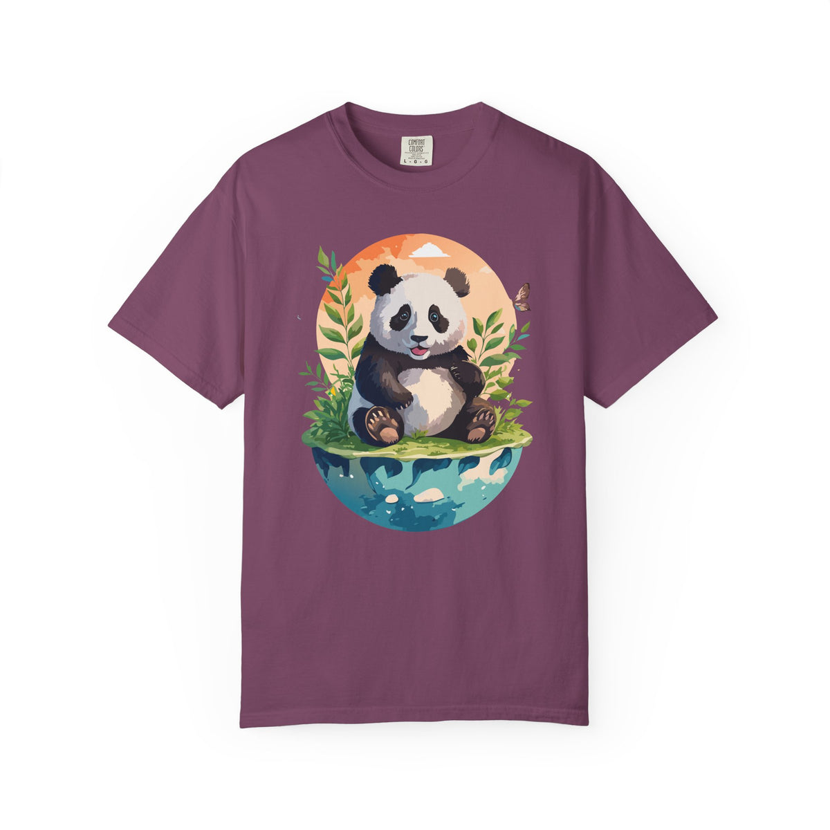 Panda Portrait T-Shirt Unisex Cotton Floral Chinese Graphic Circle Animal Art Tee pp4