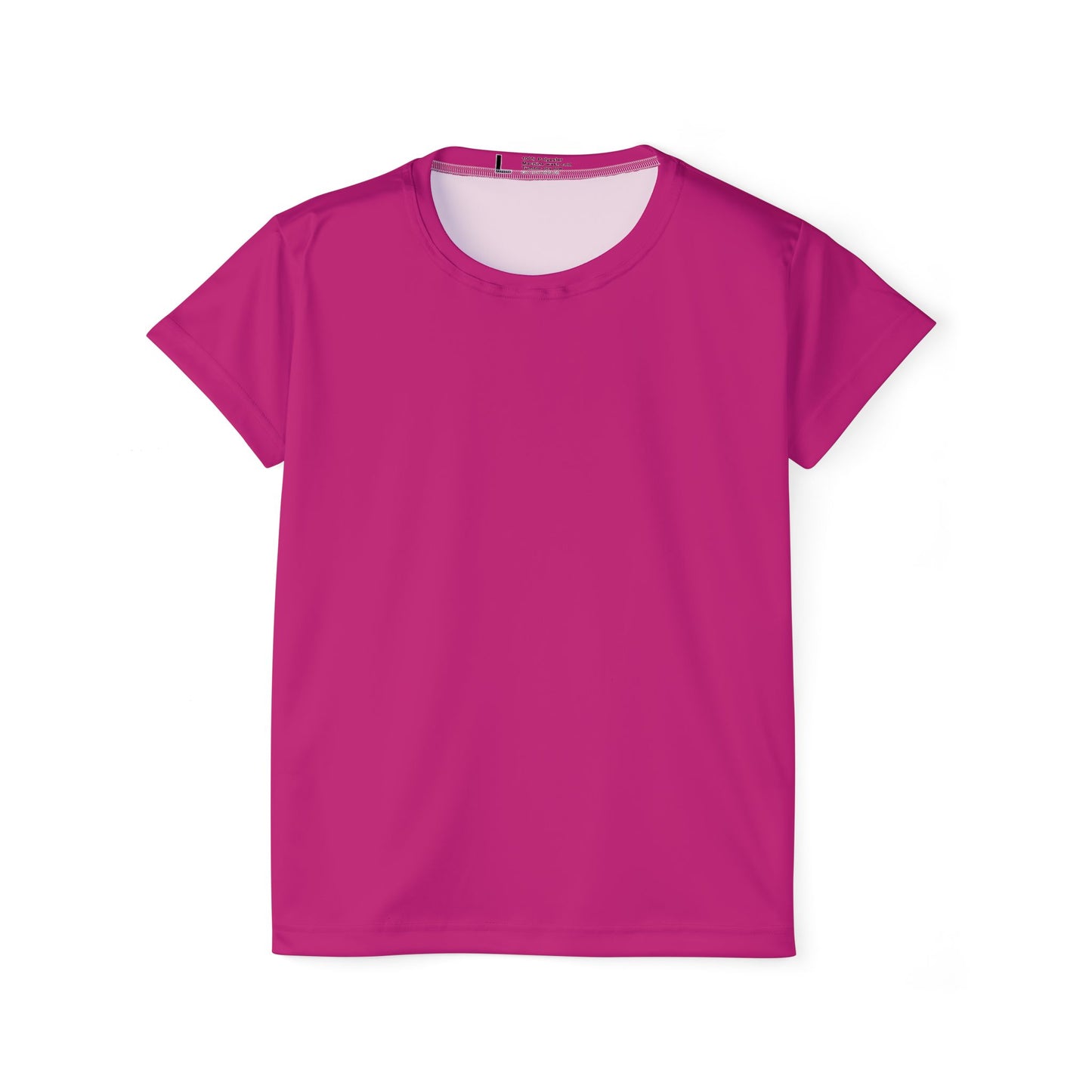 Hot Rose Pink Women's Sports Jersey Short Sleeves 100% Poly Solid Bright Pink Color Print Athletic Tee