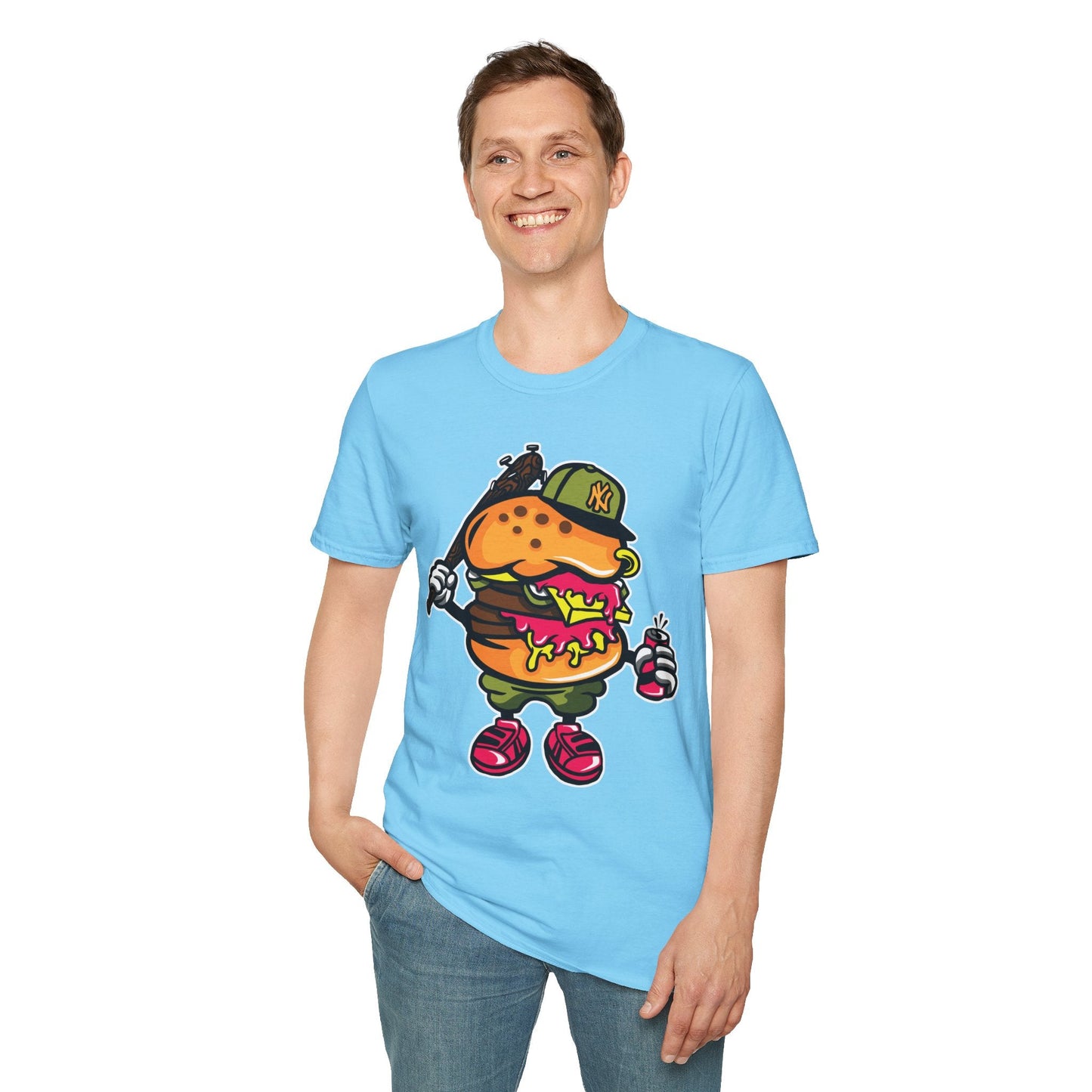 Unisex Cartoon T Shirt Funny Animation Tee Gildan Softstyle 64000 100 Percent Cotton