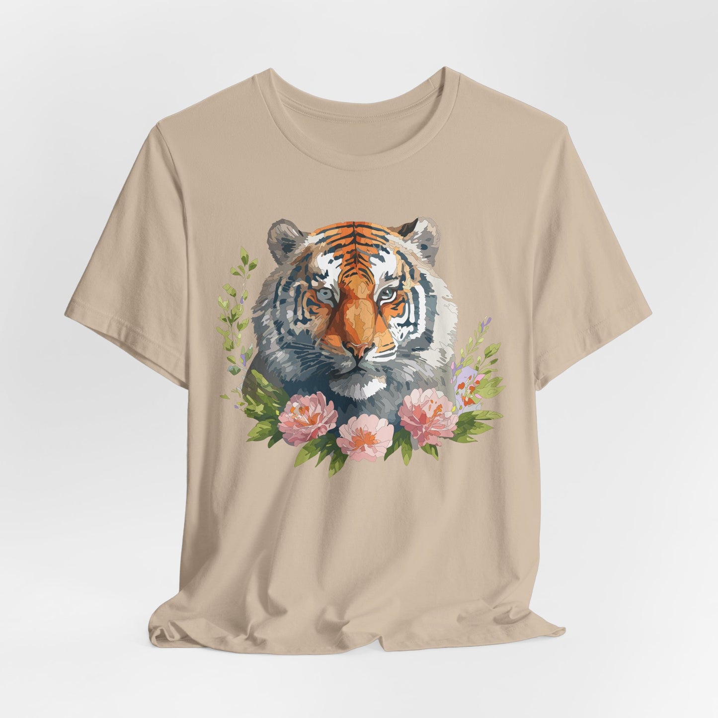 Floral Tiger Shirt, Animal Shirt, Tiger Tee, Unisex Tee, Floral T-shirt, T-Shirt with Animal