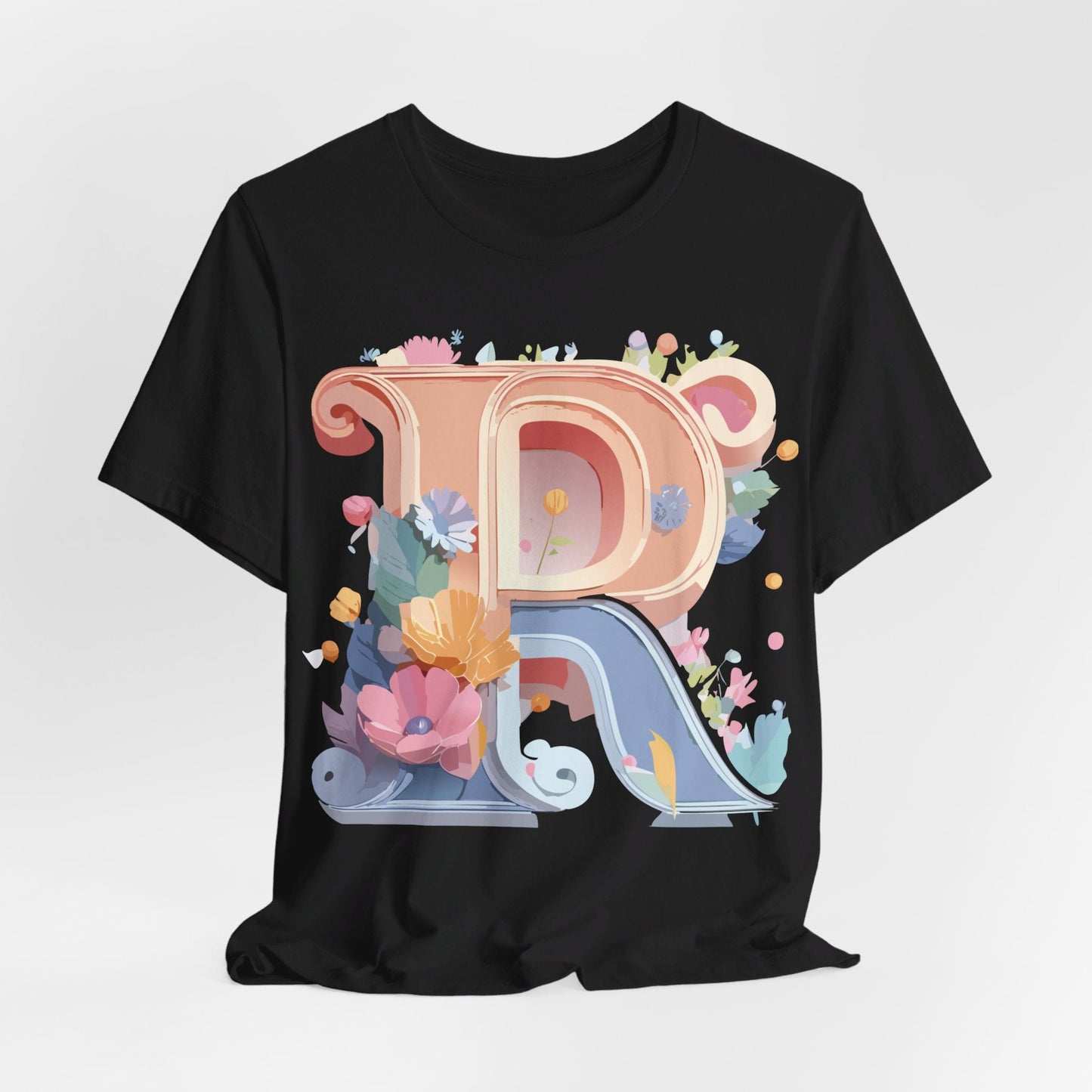 Letter R Shirt Unisex Graphic Tee Premium Cotton Vintage Inspired Art By Adelpha Short Sleeve