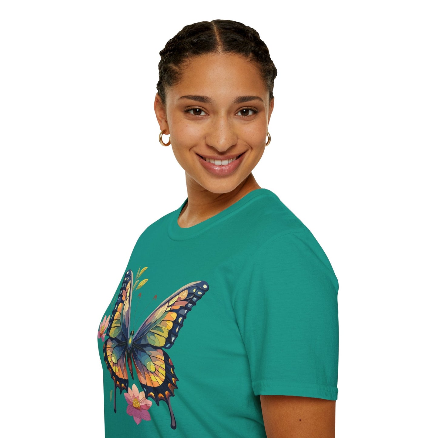 Butterfly Shirt Unisex Monarch Butterfly T Shirt Softstyle Cotton Tee One Hundred Percent Ring Spun