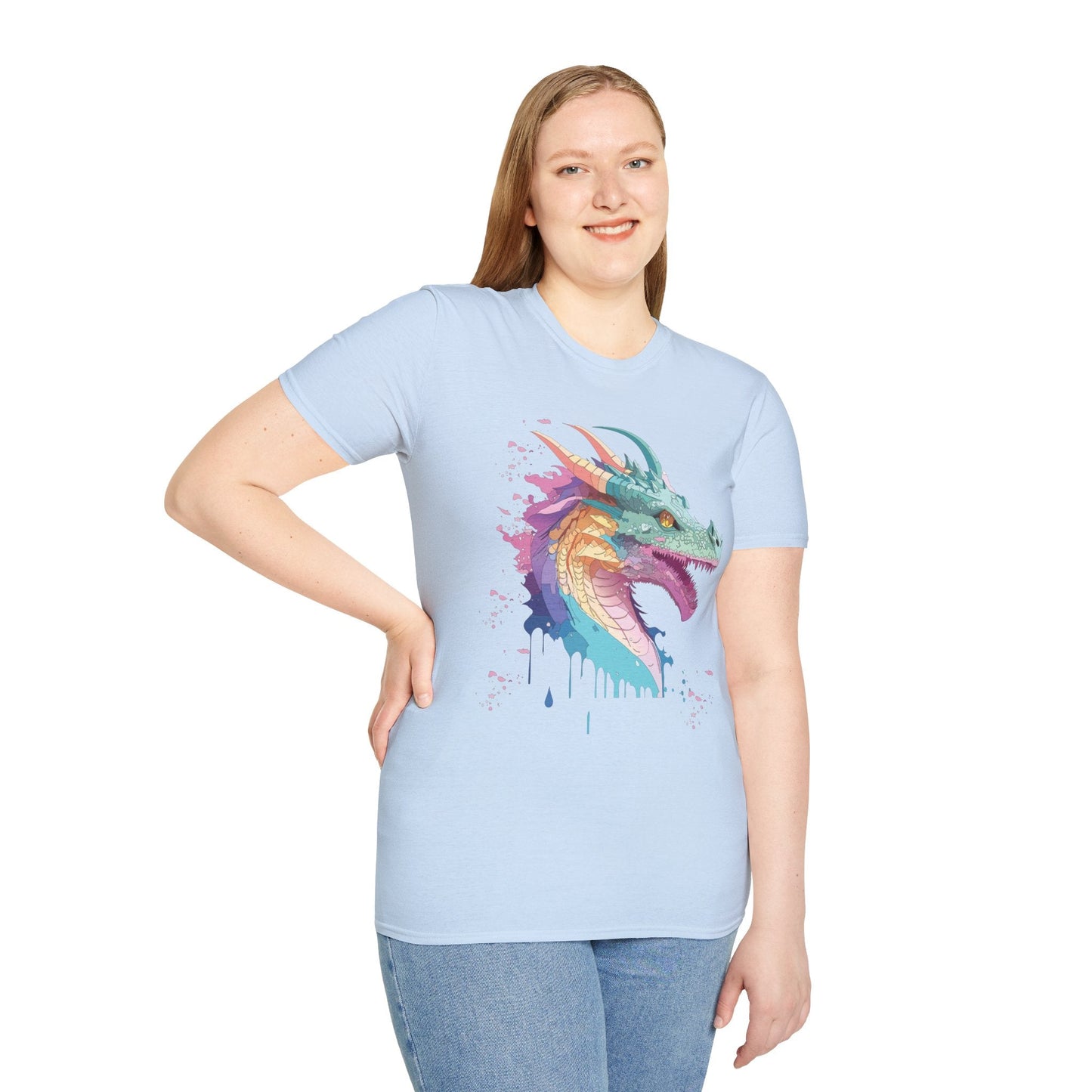 Dragon Graphic T Shirt Unisex Animal Shirt Cotton Softstyle Tee For Everyday Comfort