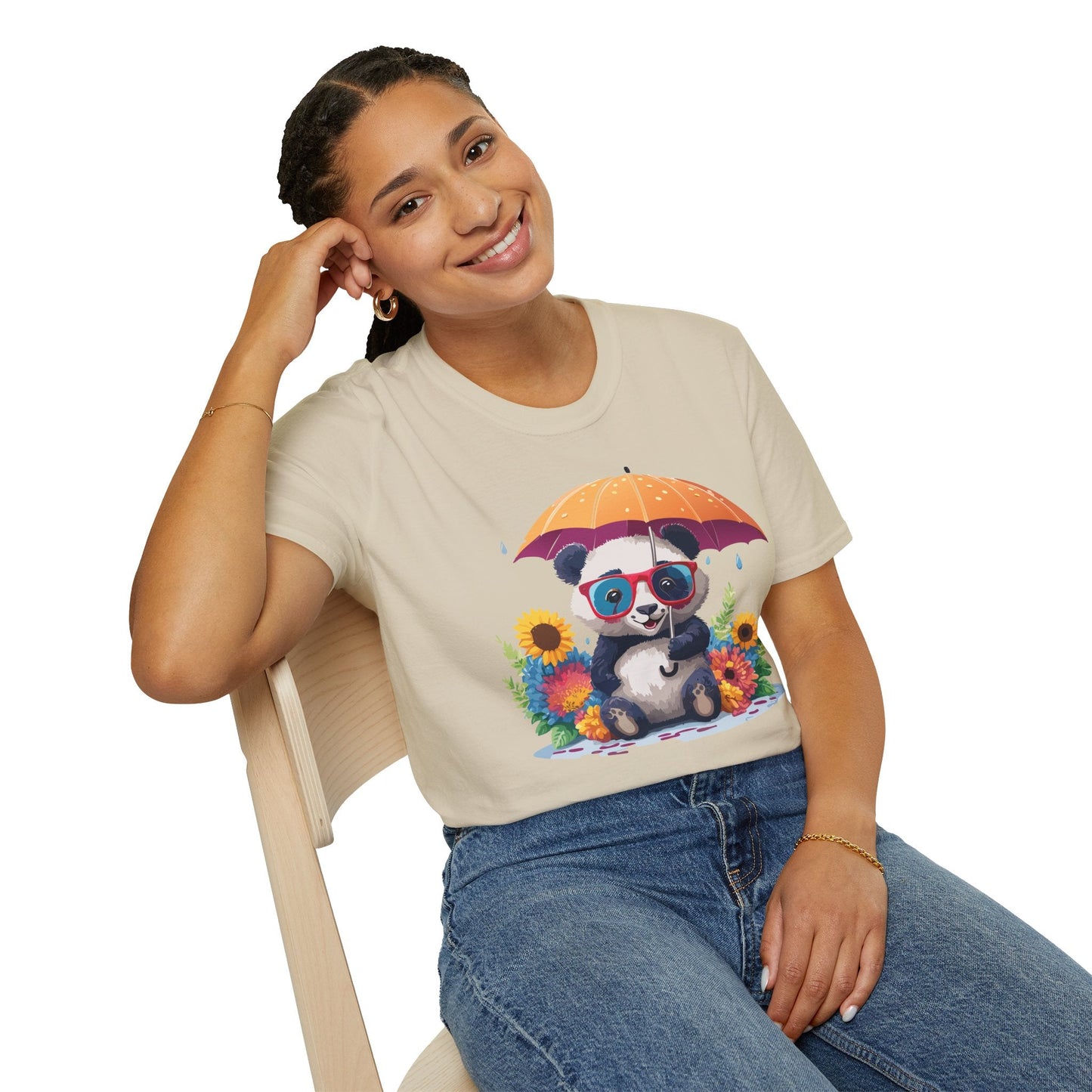 Panda Shirt Unisex Panda Tee Animal Graphic T Shirt Softstyle 64000 Cotton Breathable Everyday
