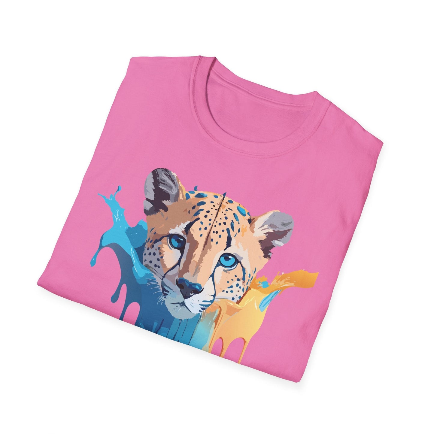 Unisex Cheetah Print Tee Softstyle Gildan 64000 Ring Spun Cotton Tee