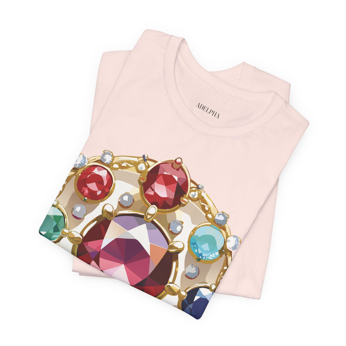 Jewelry Graphic Unisex Cotton Bella+Canvas Tee with Gemstones Art Design m34