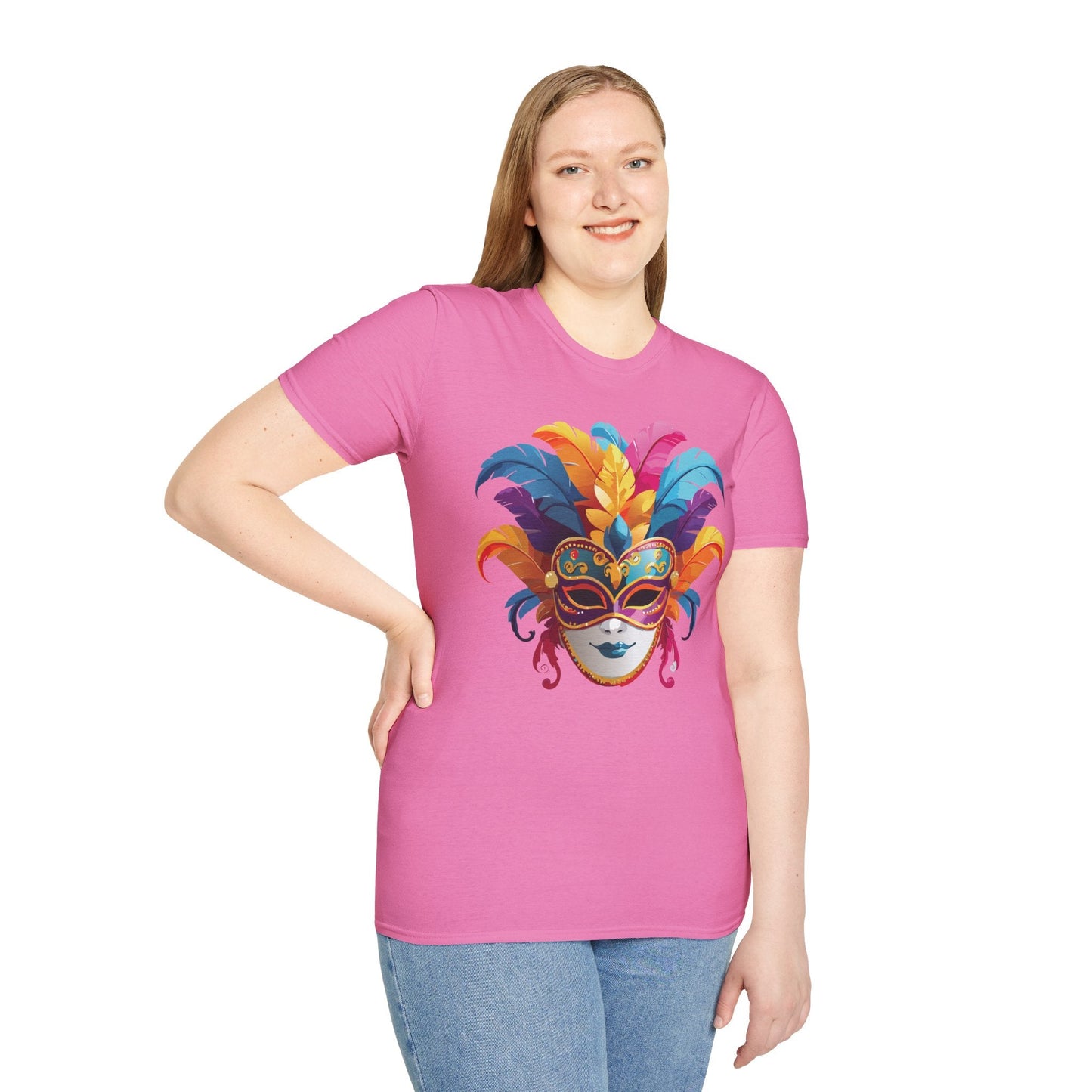 Mask Graphic Unisex Cotton Masquerade Design Artwork Tee 8