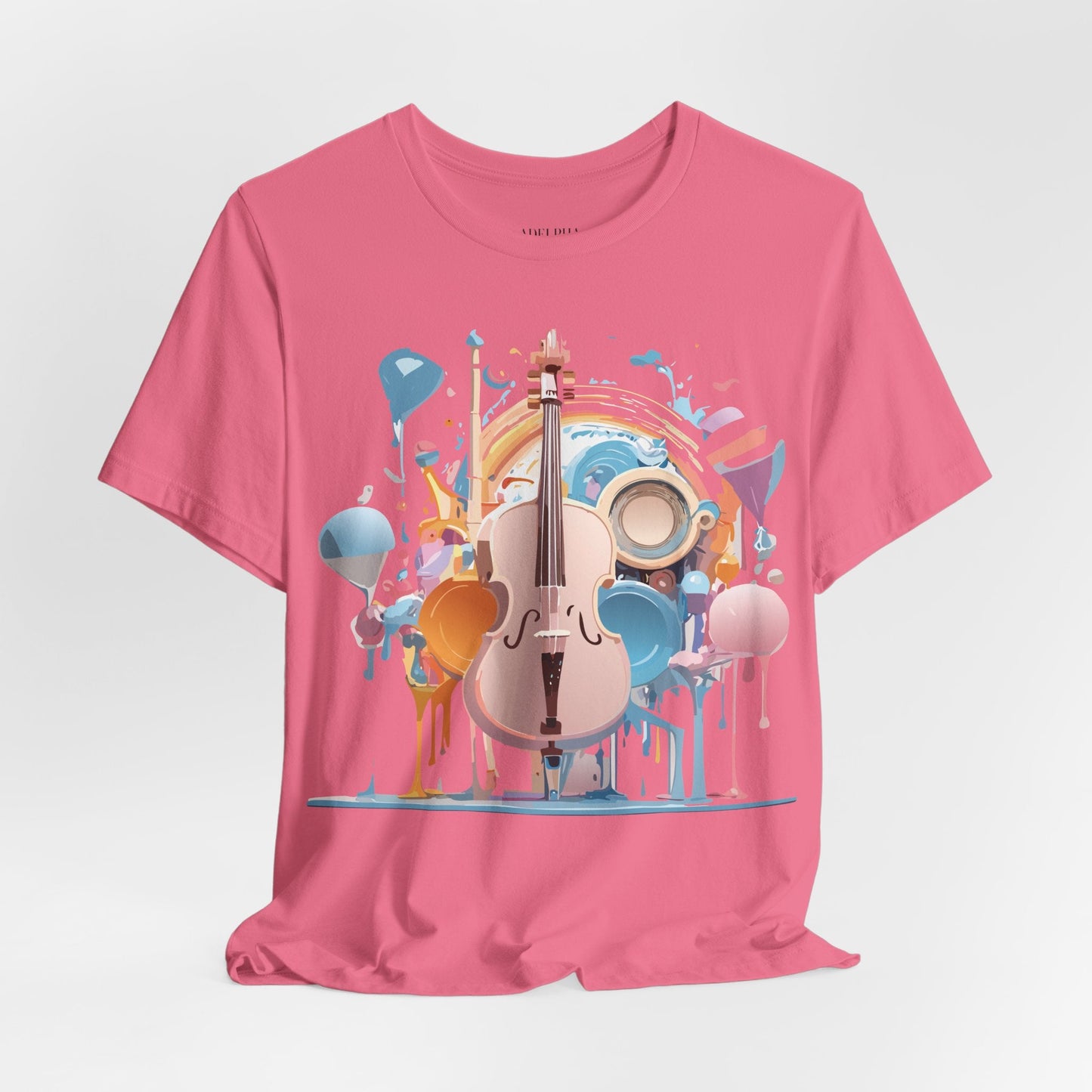 Music Graphic Unisex 100 Cotton Vintage Art with Musical Elements Tee 80