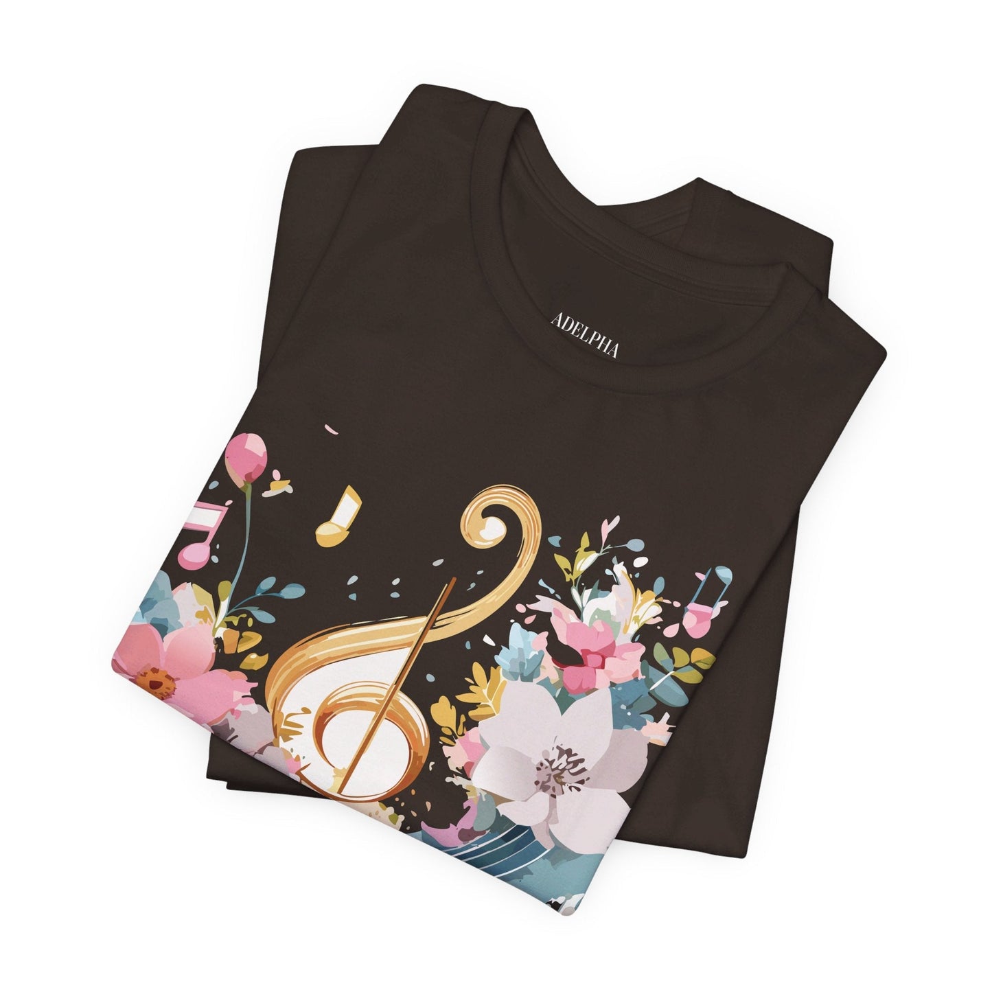 Music Graphic Unisex 100 Cotton Vintage Art with Musical Elements Tee 65