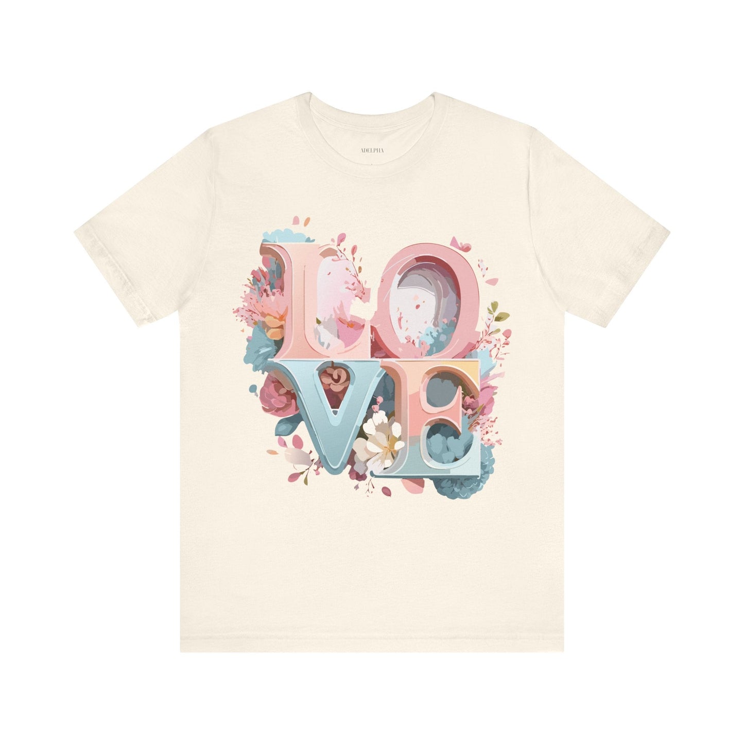 Valentine Day Graphic Unisex 100 Cotton Vintage Artwork with Love and Flower Design Tee 47