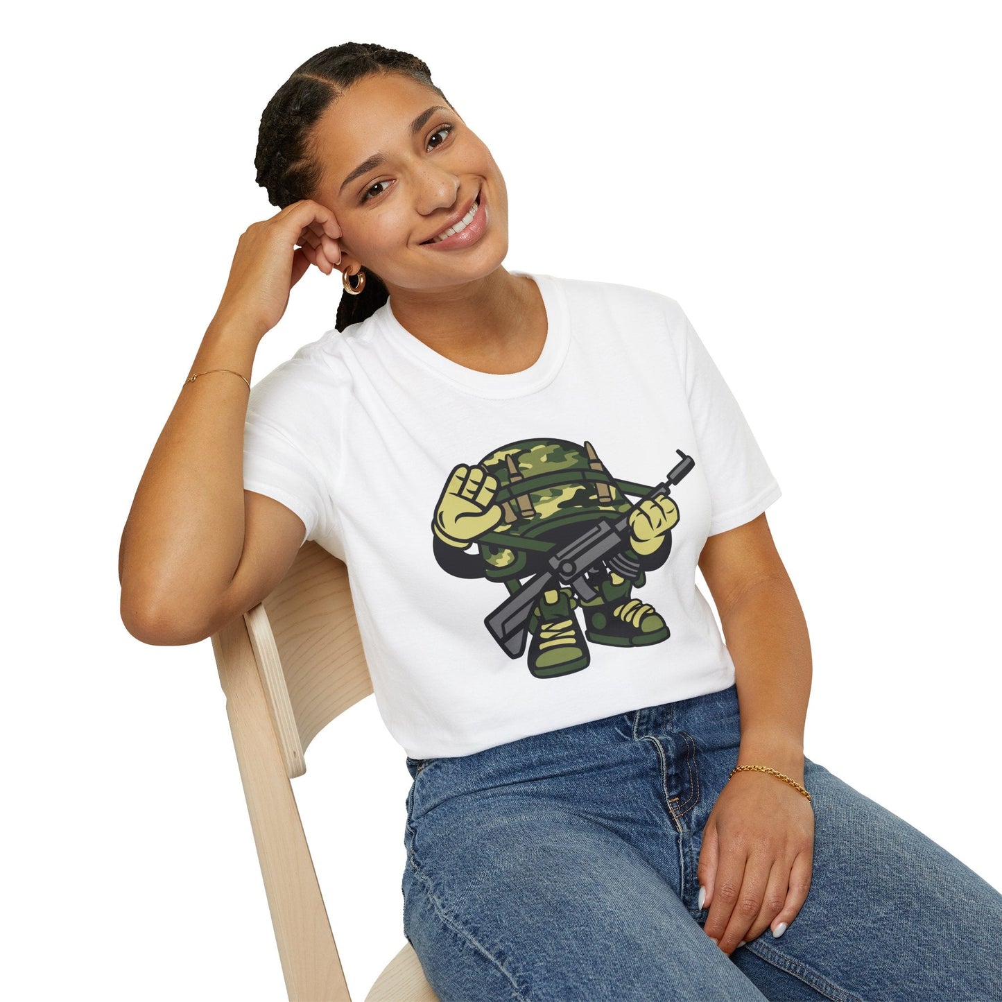 Cartoon T Shirt Animation Tee Funny Art Design Unisex Softstyle 64000 Lightweight Cotton Tee
