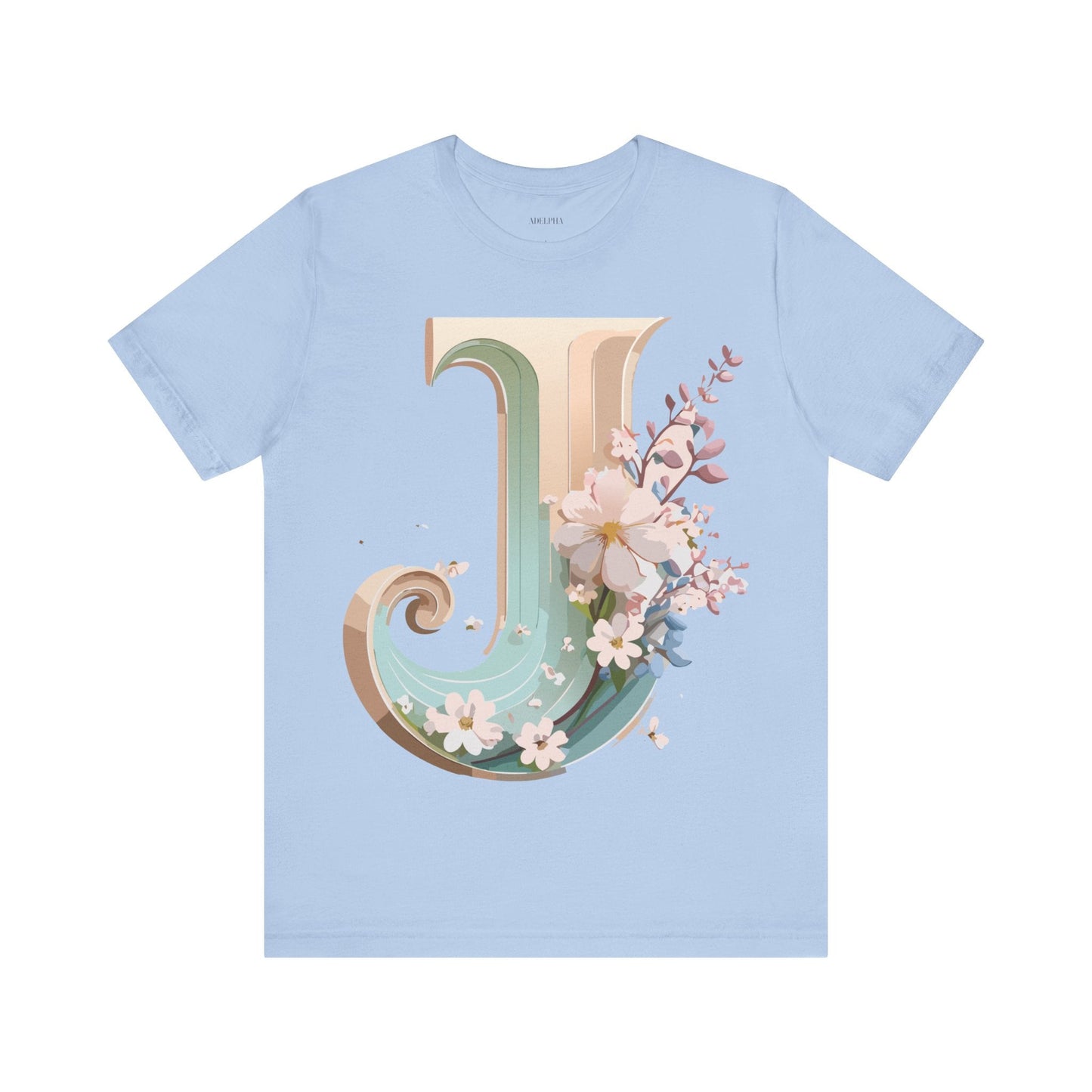 Adelpha Letter J Graphic Tee Unisex Jersey Short Sleeve Vintage Inspired Art Design Shirt