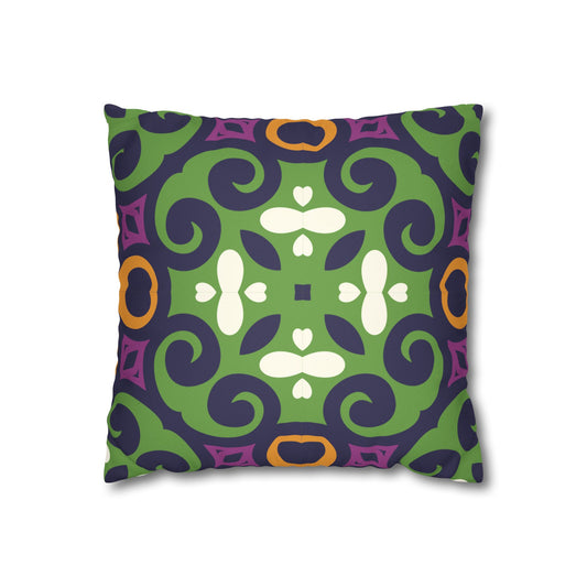 Funda de almohada de gamuza sintética con adorno