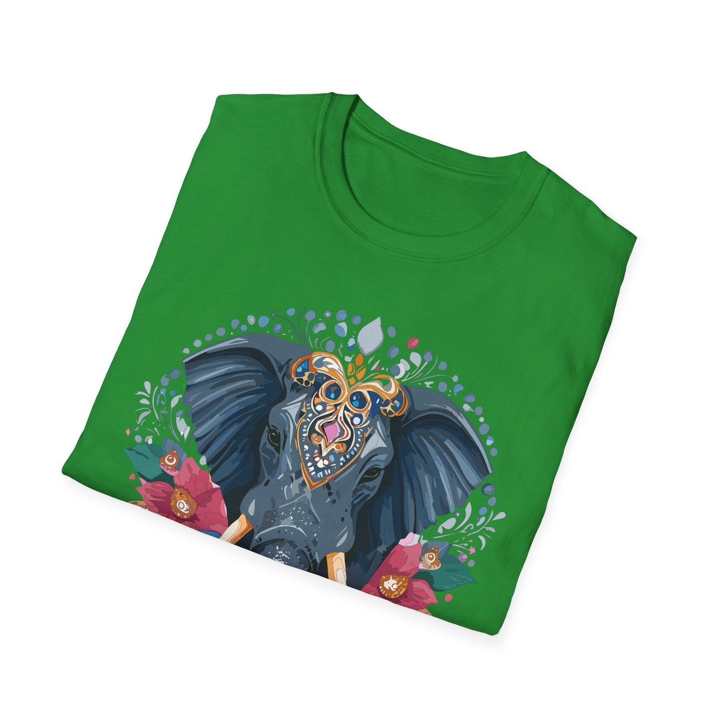 Elephant Graphic T Shirt Unisex Cotton Tee Softstyle Gildan 64000 Elephant Design