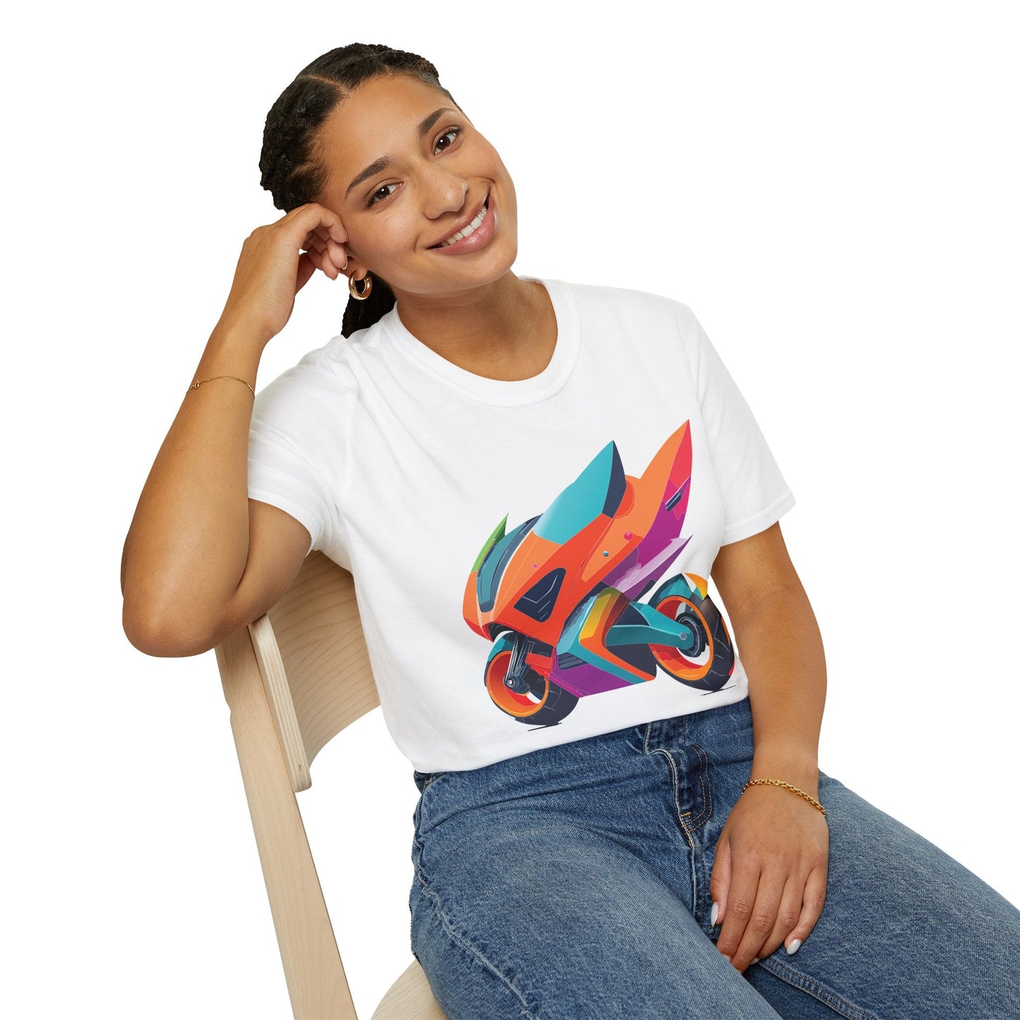 Unisex Bike T Shirt Moto Shirt Motorcycle MTB T Shirt 100 Percent Cotton Softstyle