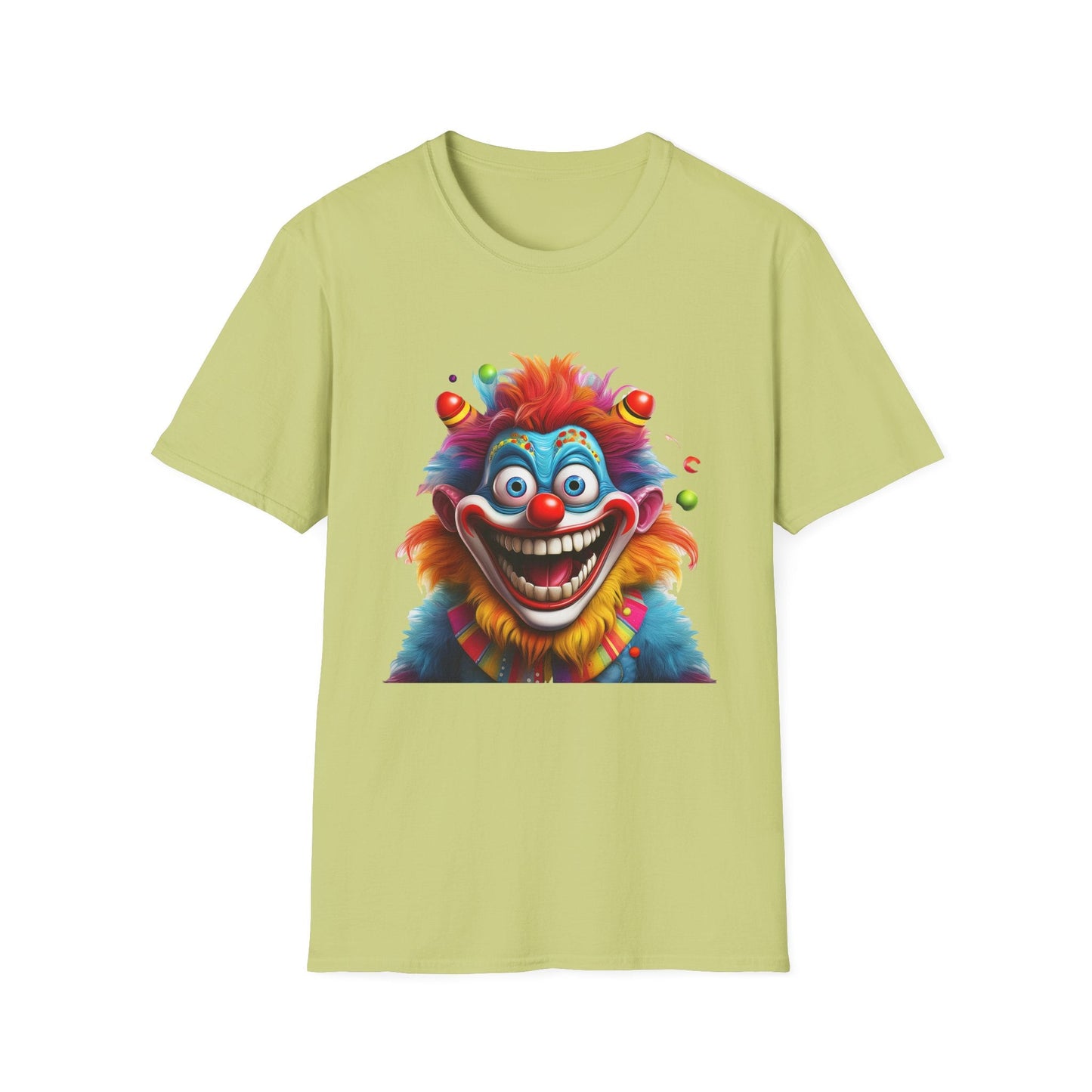 Clown Themed Unisex T Shirt Funny Man Circus Scary Man Tee Gildan Softstyle 64000 Cotton