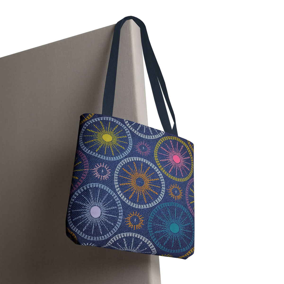 Denim Fabric Imitation Print Unisex Canvas Bag Poly Spun 3 Sizes Tote Bag 183-4