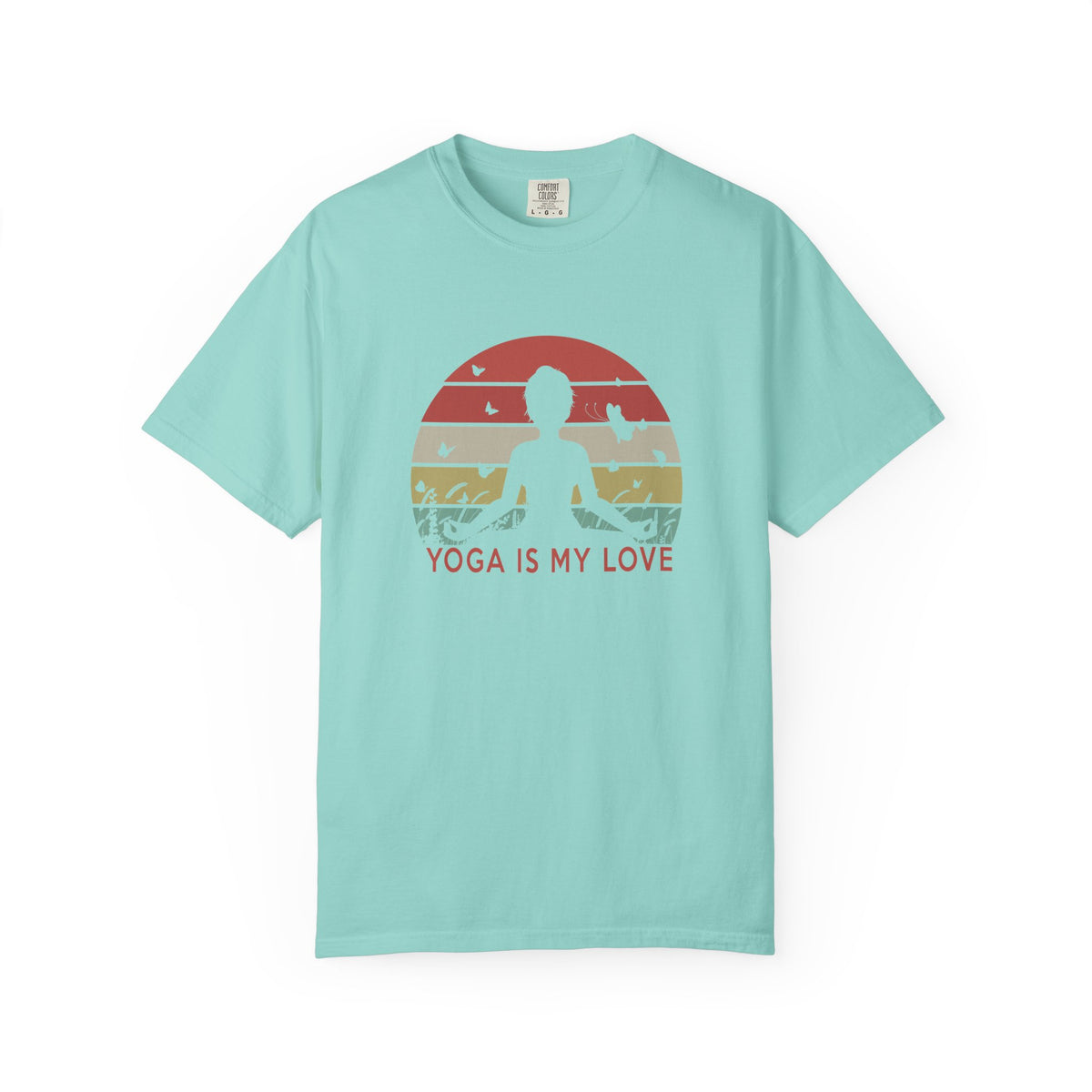 Yoga Is My Love Meditating Retro Sunset Unisex Comfort Colors Garment-Dyed Heavyweight 100 Cotton Art Design T-Shirt w190
