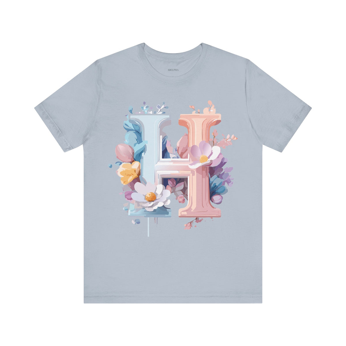 Letter H Graphic Unisex Cotton Bella+Canvas Tee with Art Letter Design