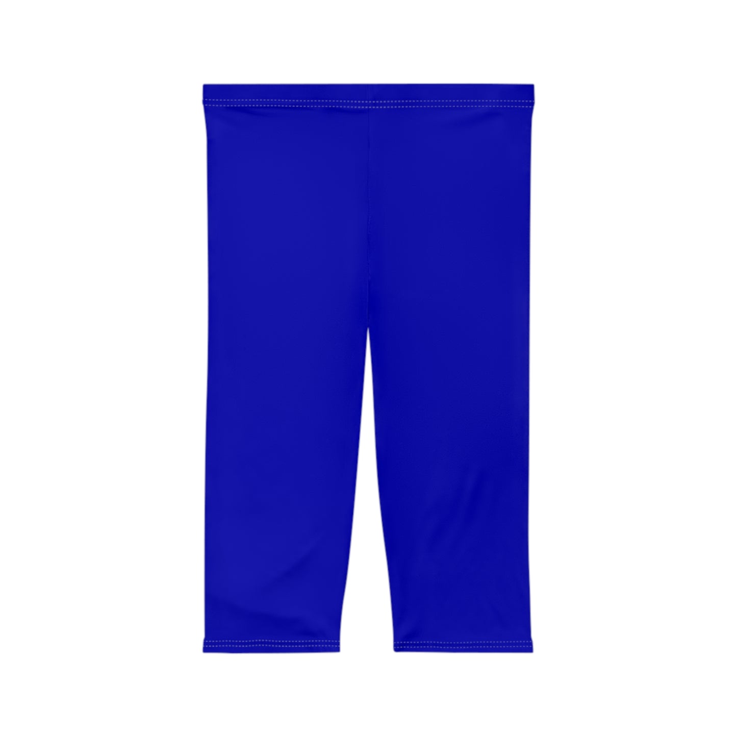 True Azure Blue Color Women's Brushed Suede Poly Span Casual Capri Leggings XS-2XL