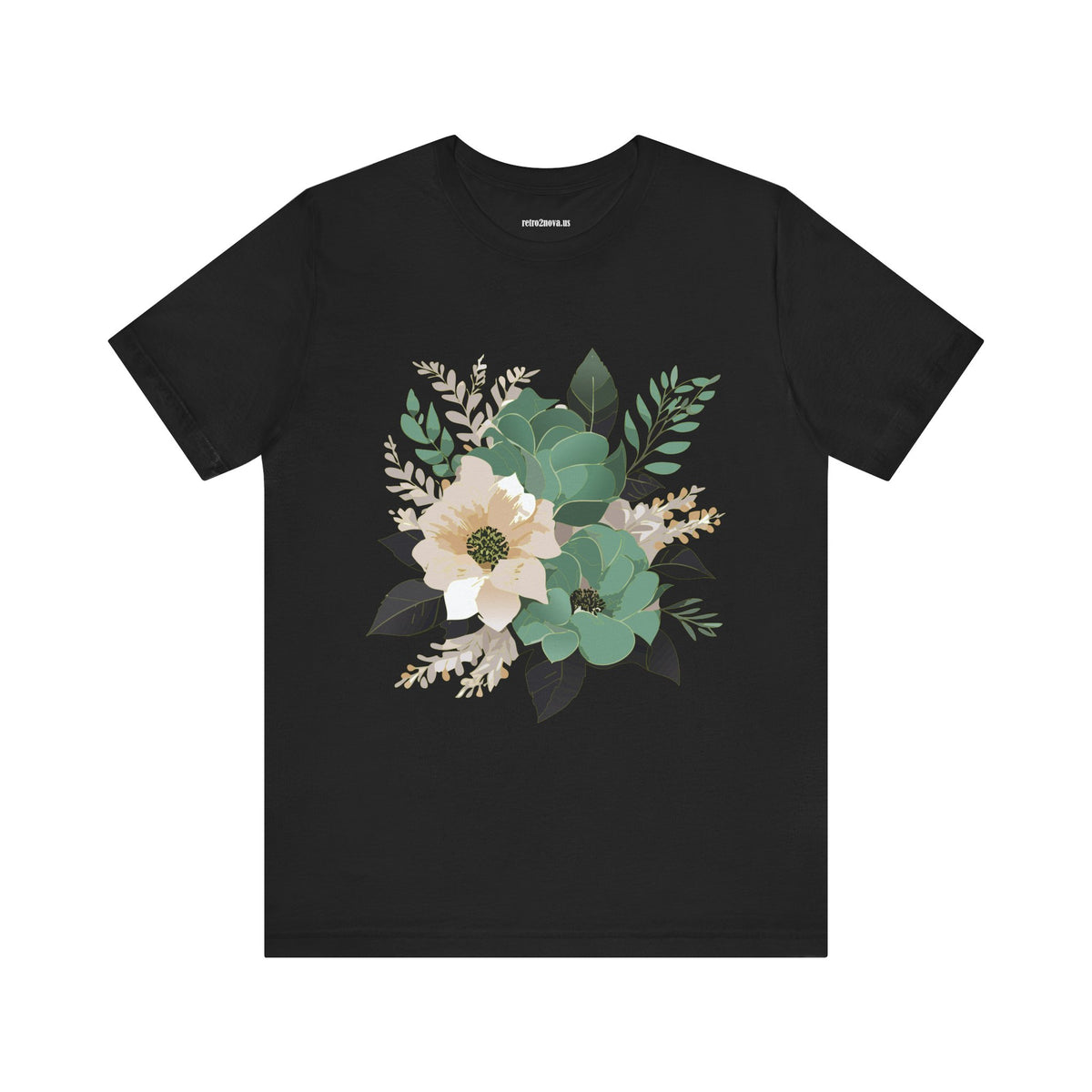 Floral Graphic Unisex Cotton Bella+Canvas Tee with Flowers Design ab13