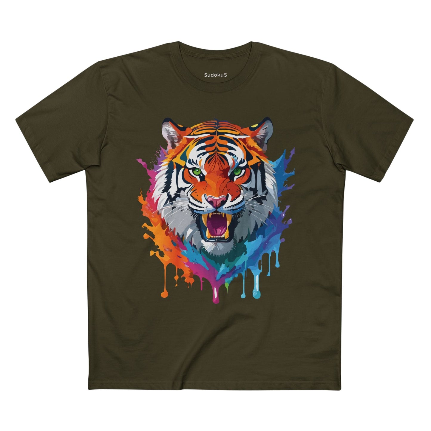Tiger Graphic Unisex 100 Cotton Staple Tee with Animal Design Artwork 33