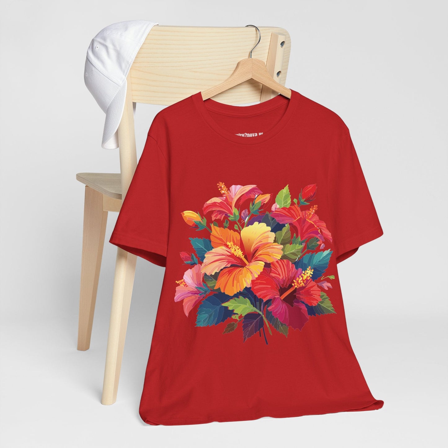 Retro2Nova Floral Shirt Unisex Jersey Short Sleeve Tee From Flowers Collection Bold Vibrant Design