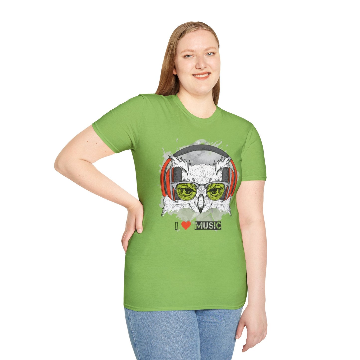 I Love Music Animals Shirt Unisex Tee With Headphones Graphic Design For Music Lovers