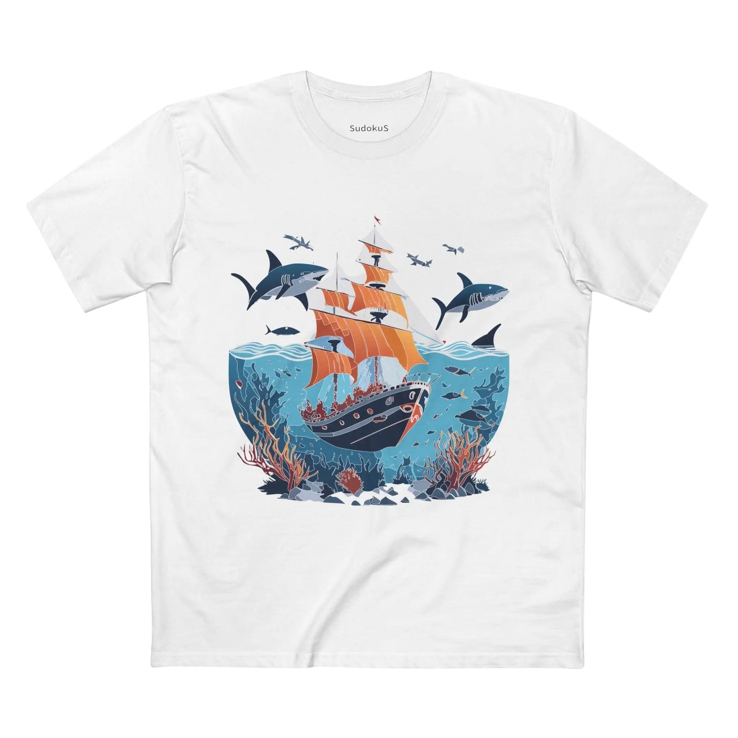 Ocean Coast Graphic Unisex 100 Cotton Staple Tee 22