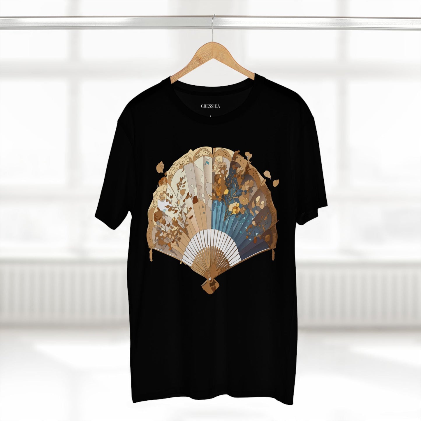 Antique Fan Graphic Design T-Shirt Unisex 100 Cotton Floral Carnival Artwork Tee 3