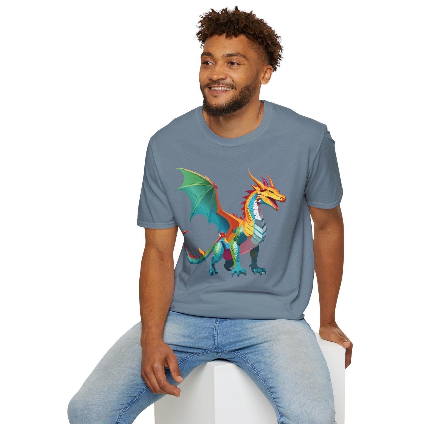 Dragon T Shirt Unisex Animal Design Tee Softstyle Gildan 64000 100 Percent Ring Spun Cotton