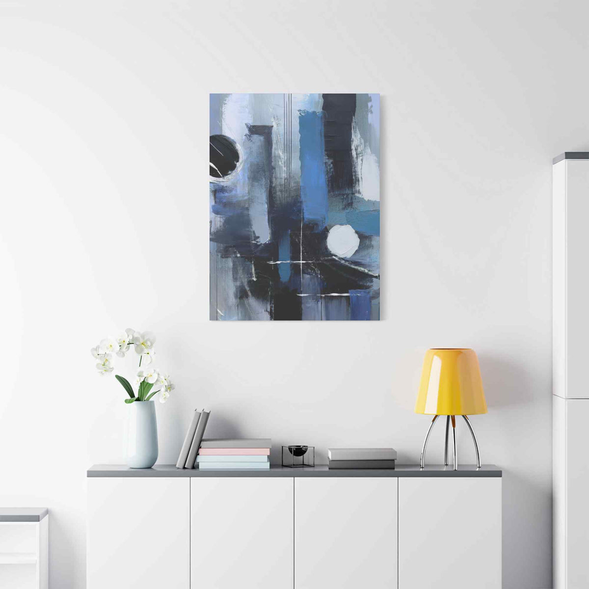 Blue Abstract Painting Print Canvas 20x24,20x30,24x30, 24x32,24x36,30x40, 32x48,36x48,40x60 Pine-Wood Inner Frame ABS-25